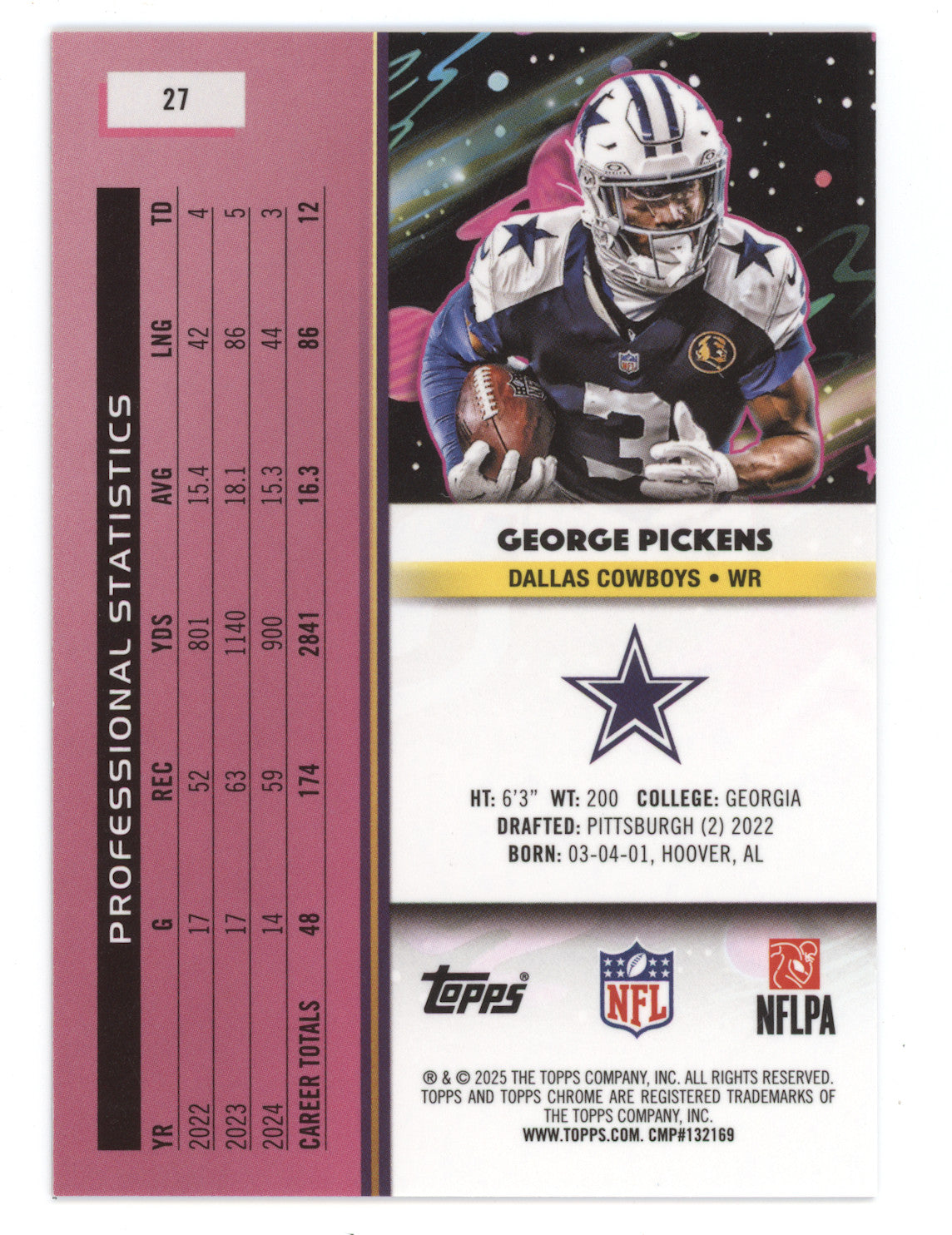 2025 Topps Cosmic Chrome George Pickens #27 Lunar Eclipse
