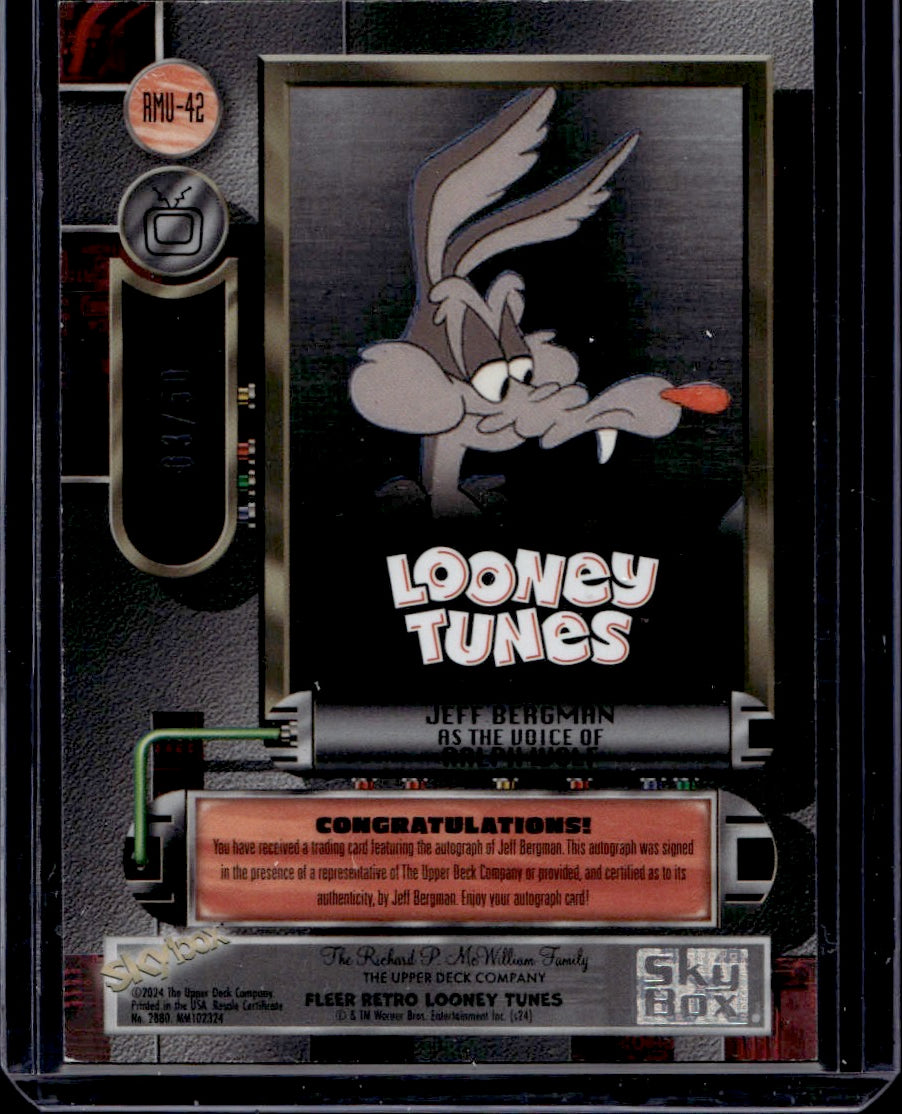 2024 Fleer Retro Looney Tunes Ralph Wolf Jeff Bergman Auto 03/50 #RMU-42