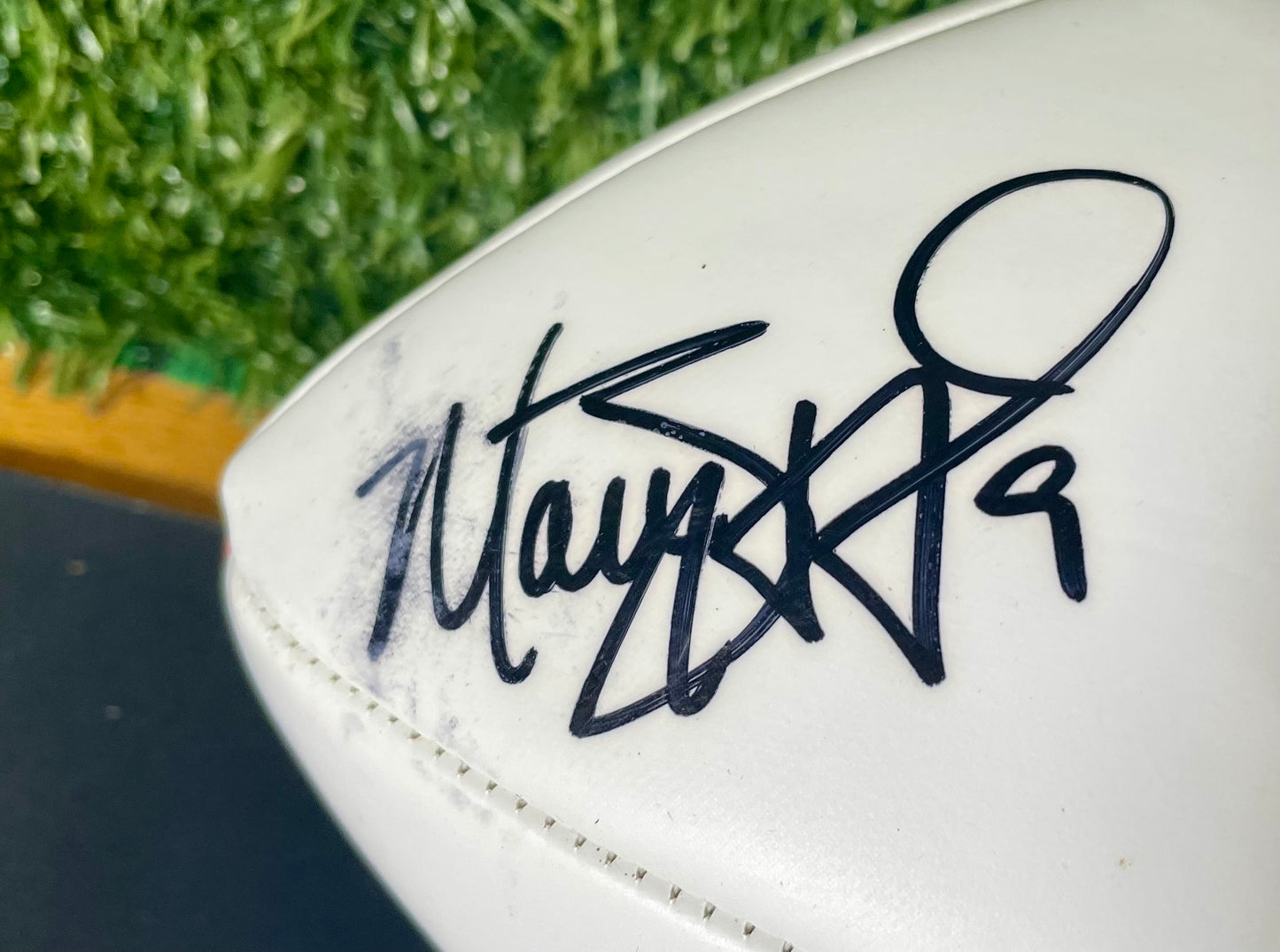 Matthew Stafford Los Angeles Rams Autographed Football (Slightly Smeared)