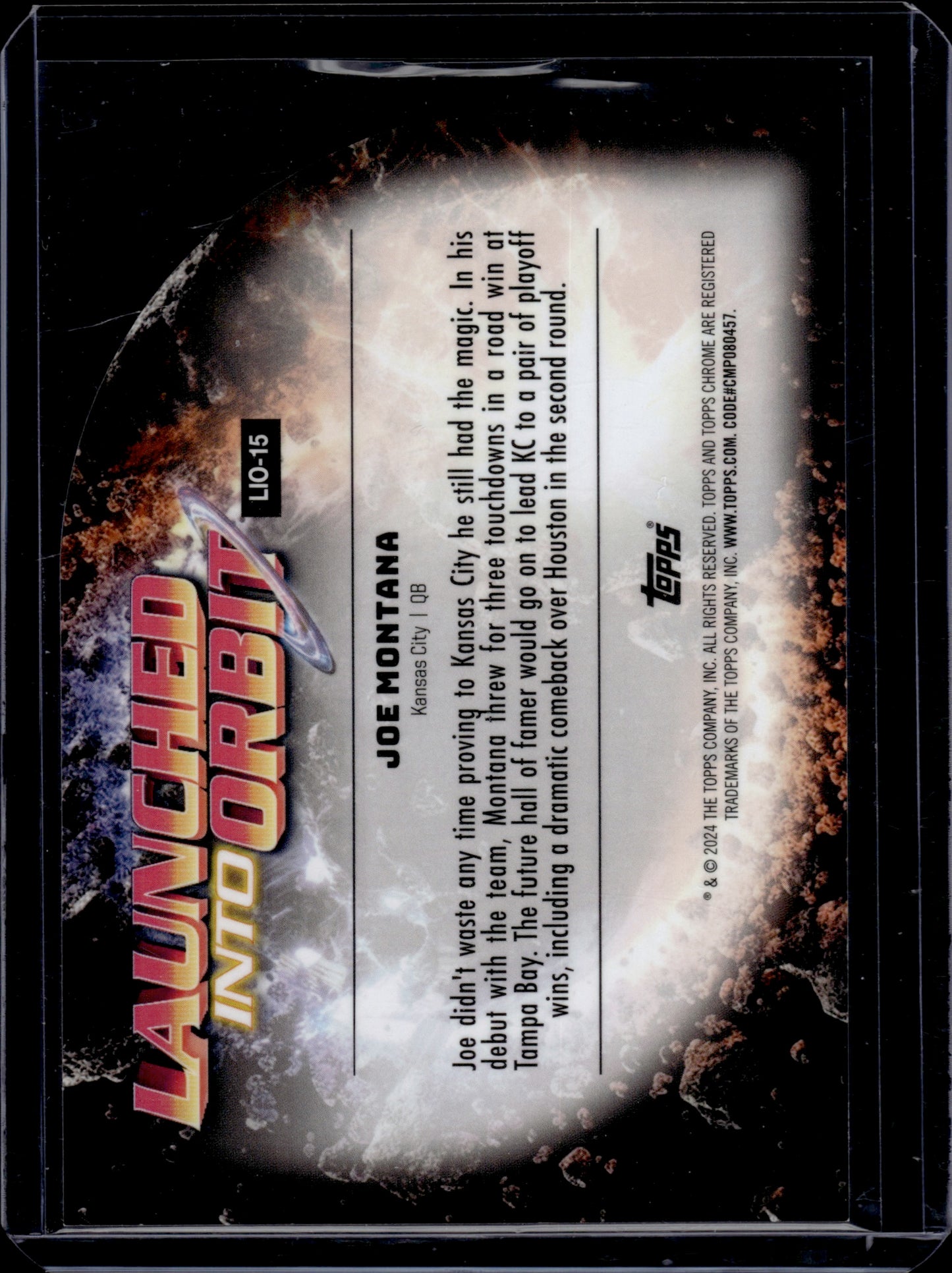 2024 Topps Cosmic Chrome Joe Montana #LIO-15 Launched Into Orbit 01/10