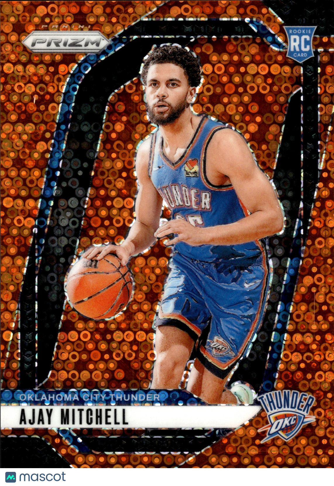 2024-25 Prizm Ajay Mitchell #226 Orange Fast Break RC 004/125