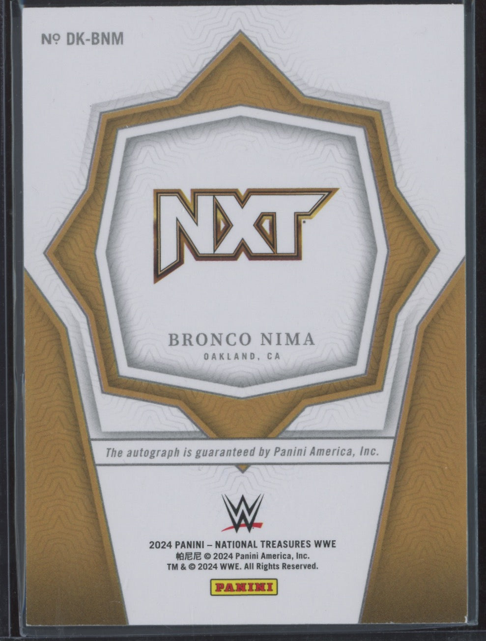 2024 Panini National Treasures WWE Bronco Nima #DK-BNM 04/84 RC