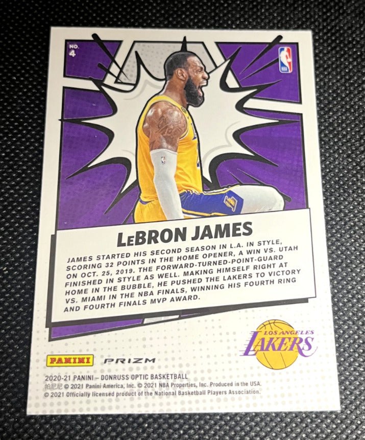 2020-21 Panini Donruss Optic LeBron James My House Purple Prizm Holo