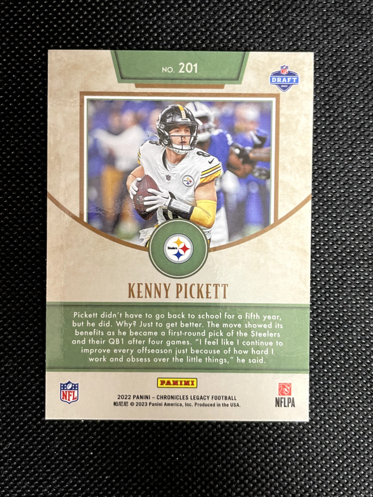 2022 Kenny Pickett Panini Chronicles Legacy Rookie