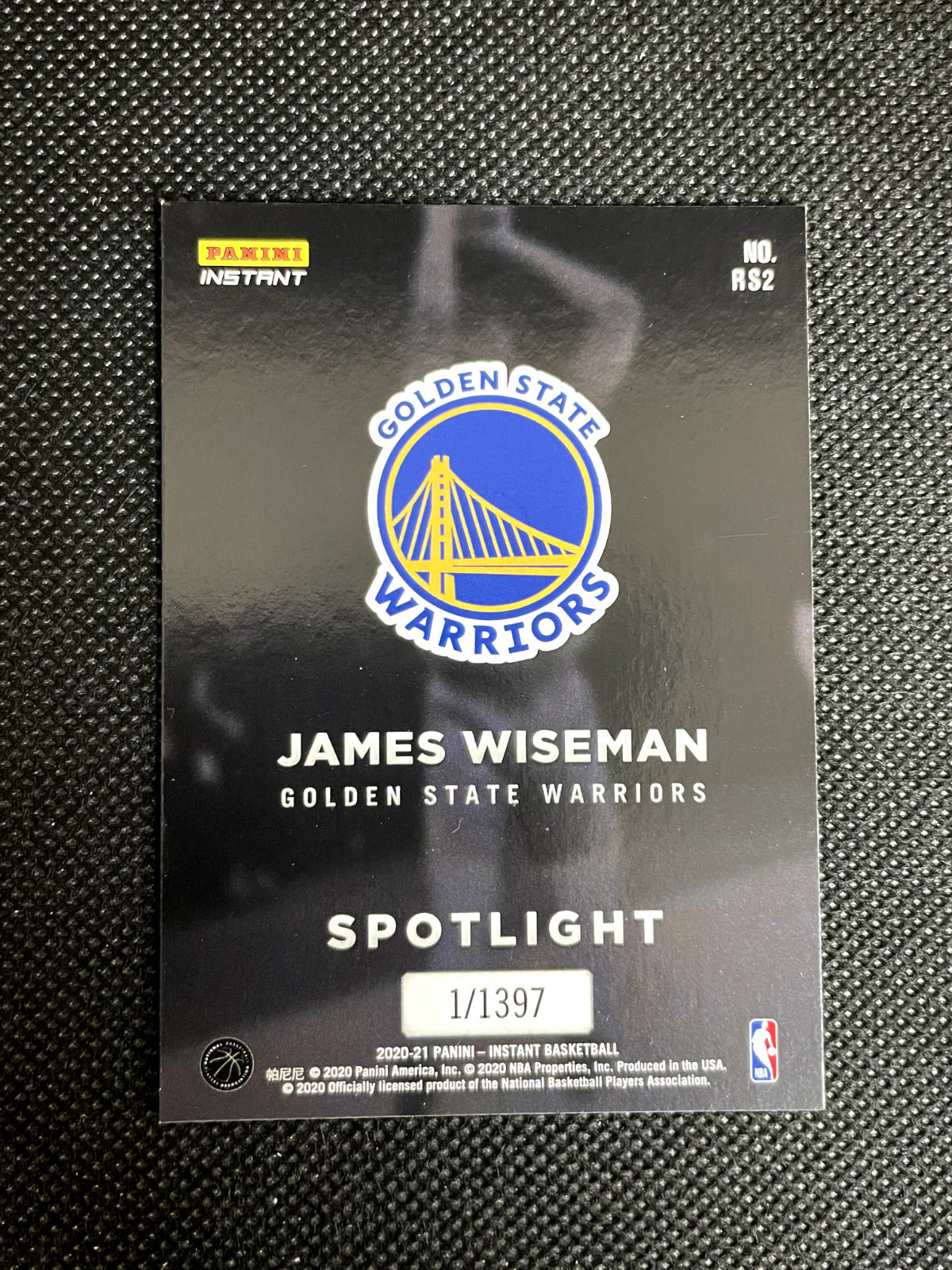 2020-21 Panini Instant James Wiseman Rookie Spotlight /1397 Warriors