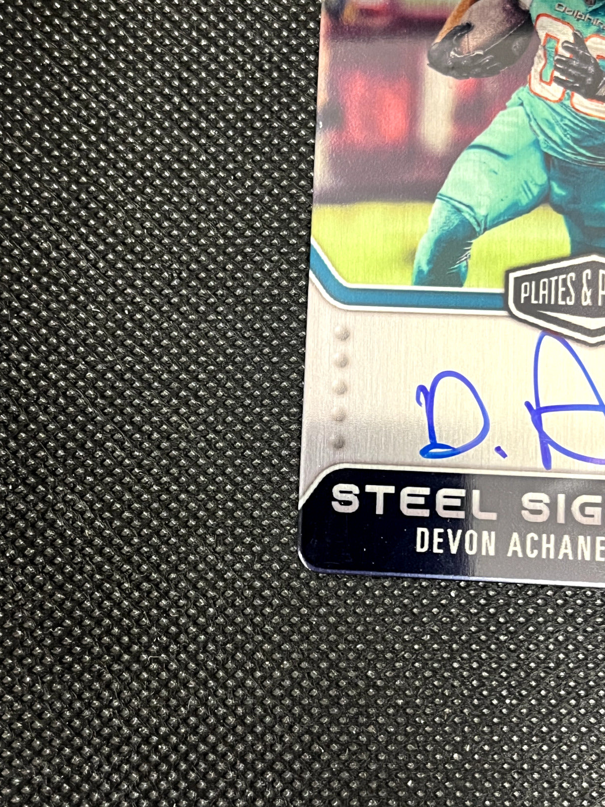 2023 Plates & Patches Devon Achane Steel Signatures Rookie Auto /300