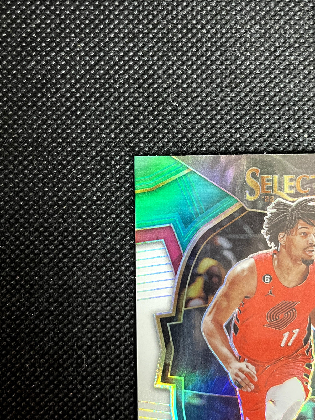 2022-23 Panini Select Shaedon Sharpe Green White Purple Prizm Rookie