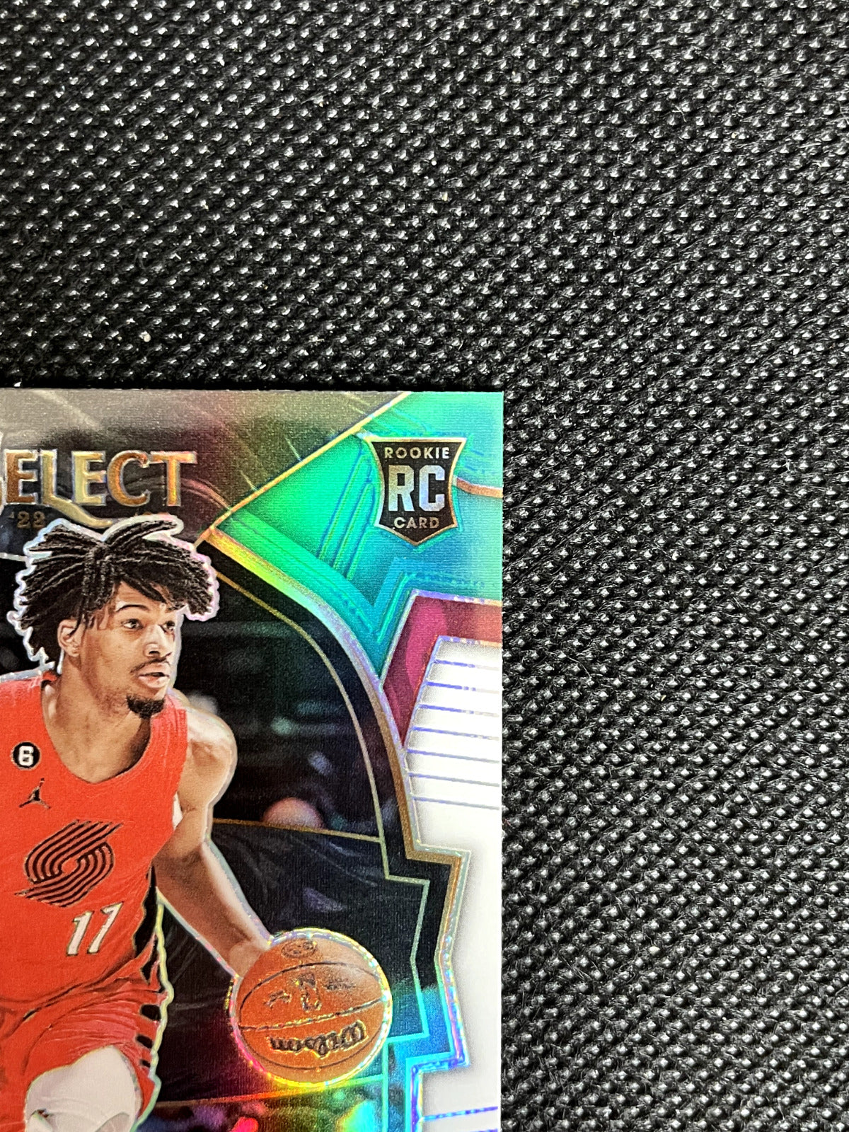 2022-23 Panini Select Shaedon Sharpe Green White Purple Prizm Rookie