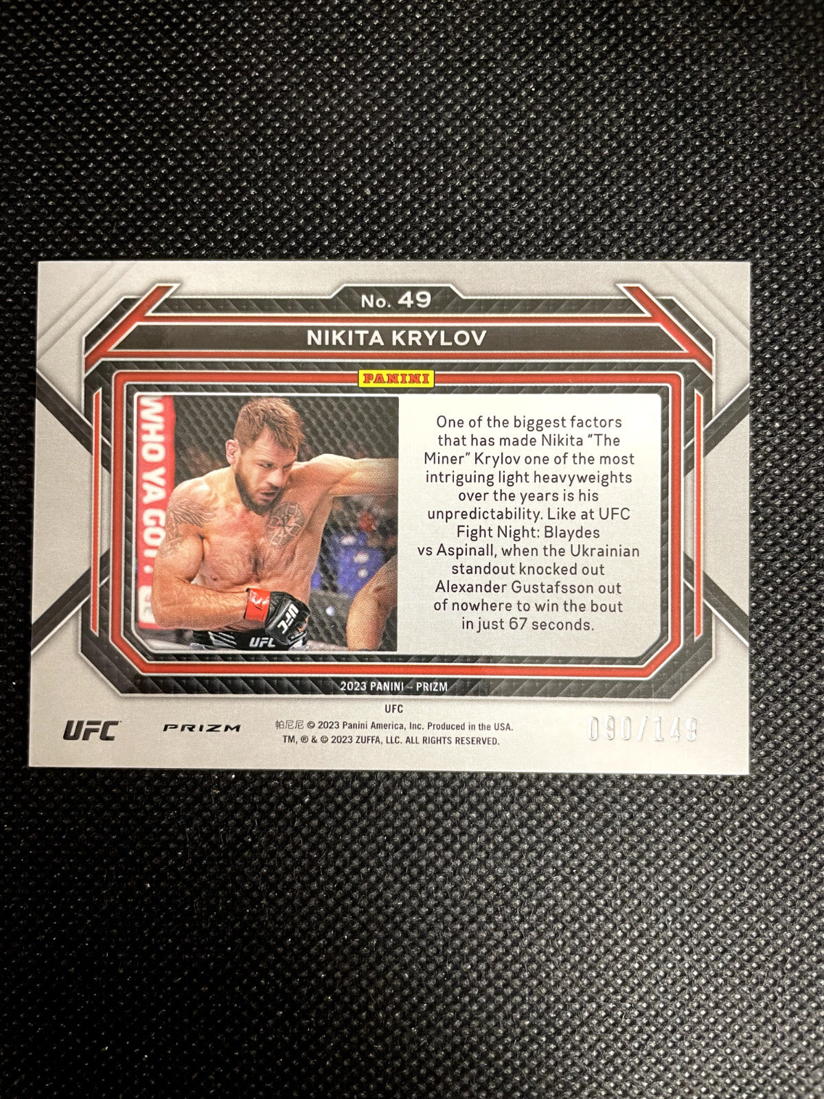 2023 Prizm UFC Nikita Krylov Horizontal Purple 90/149