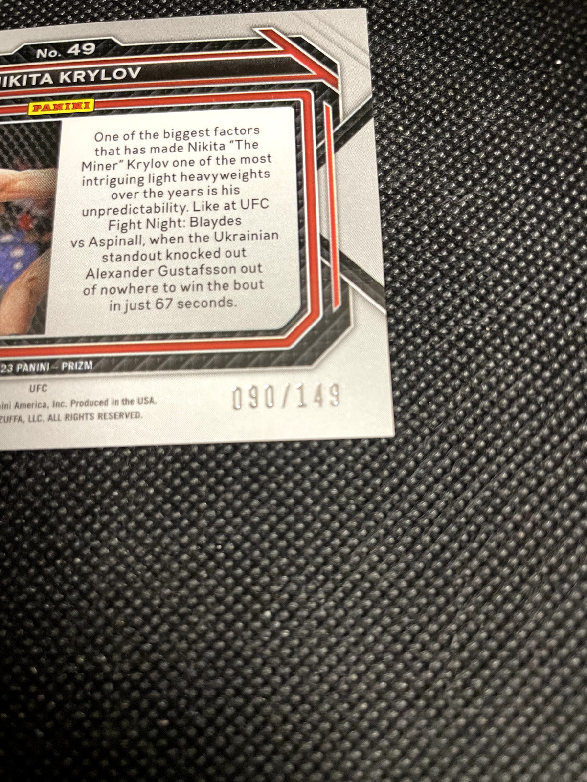 2023 Prizm UFC Nikita Krylov Horizontal Purple 90/149