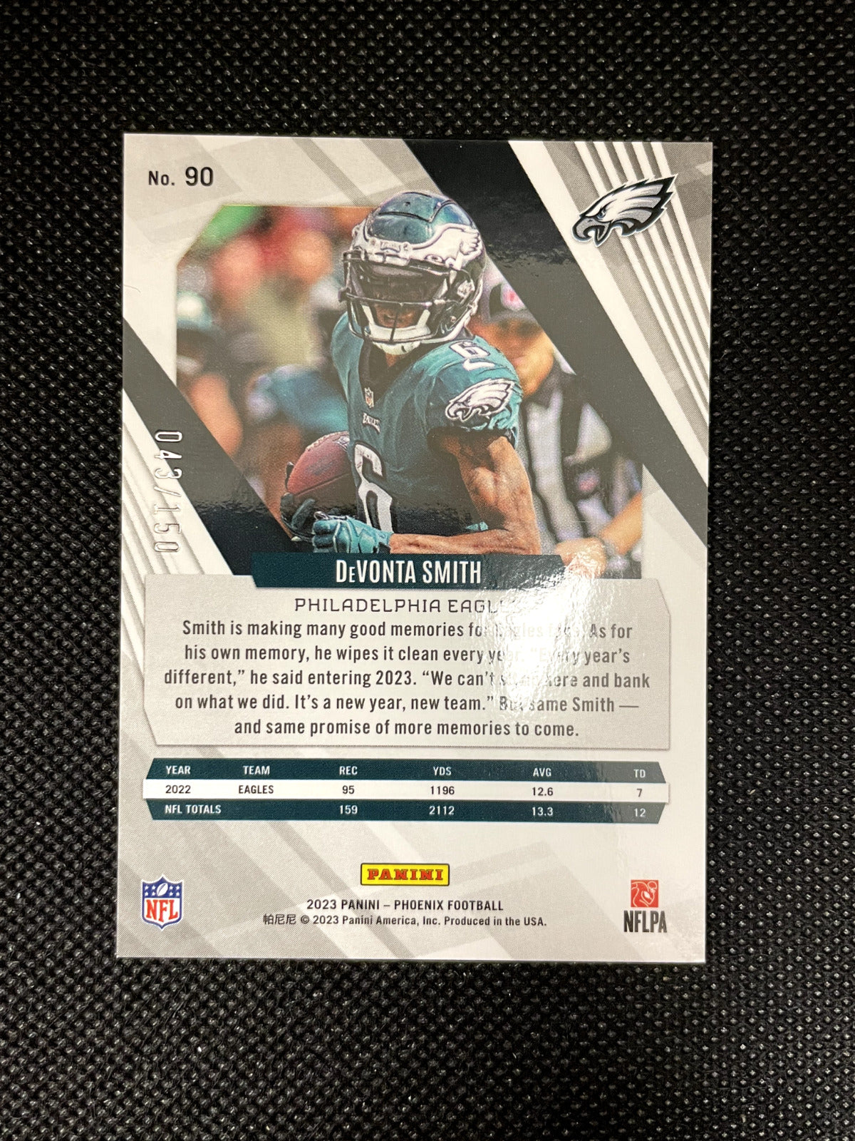 2023 Panini Phoenix DeVonta Smith LAVA 043/150 Philadelphia Eagles