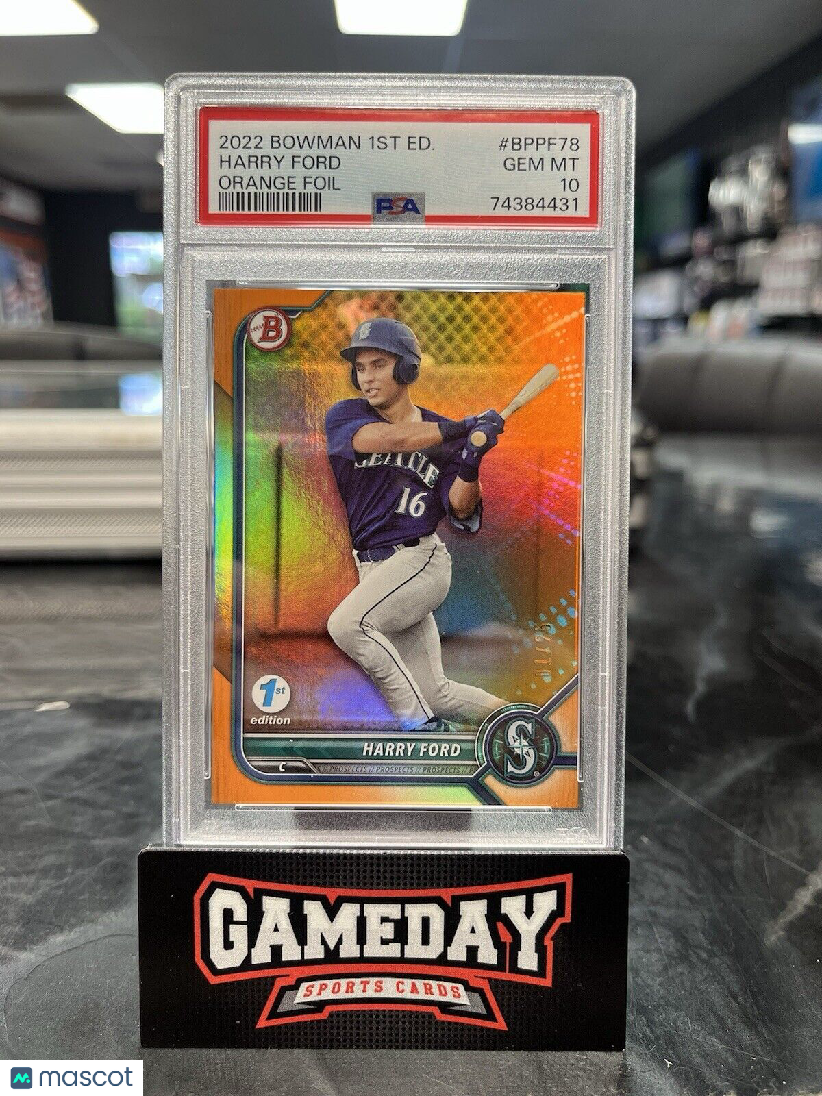 2022 Bowman 1st Edition Harry Ford Orange Foil /25 PSA 10