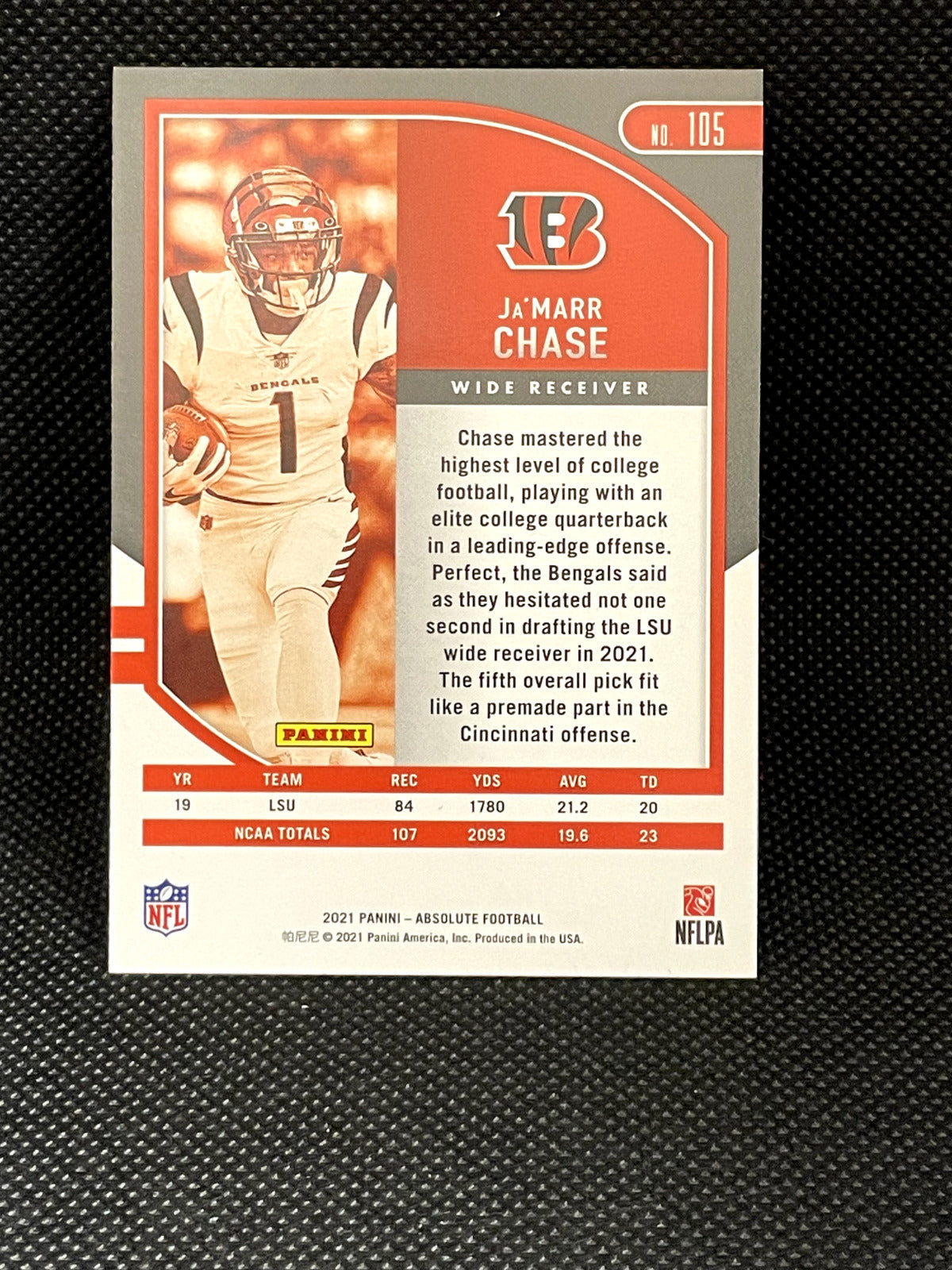 2021 Ja'marr Chase Absolute Football Rookie Bengals Rookie