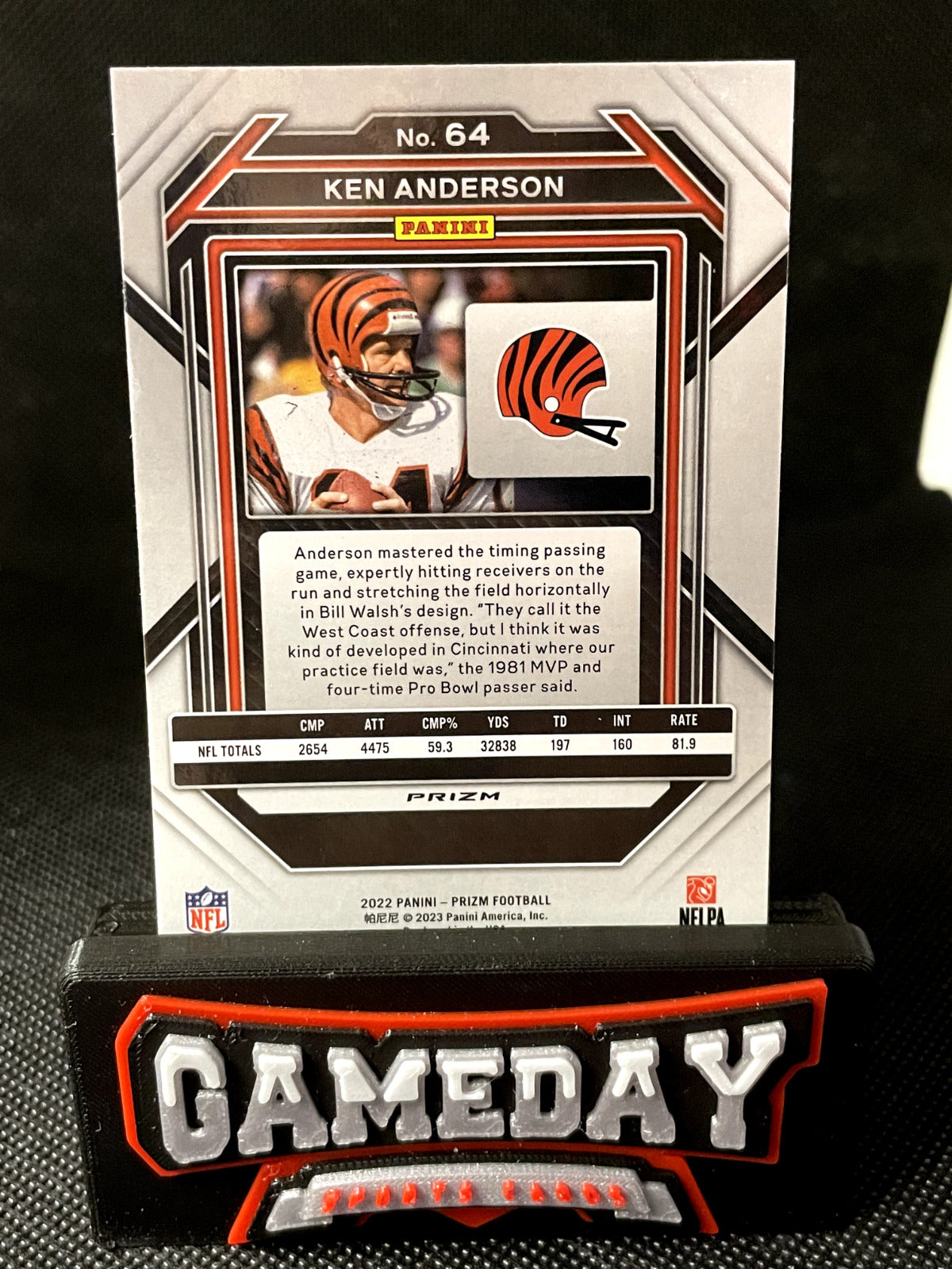 2022 Ken Anderson Panini Prizm Black and White Checkerboard