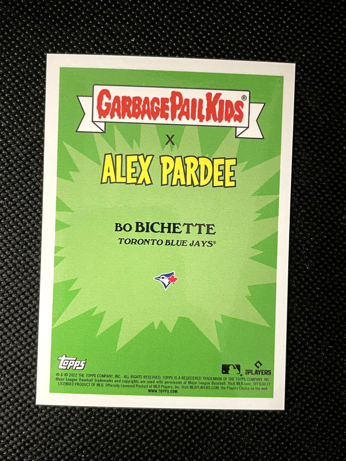 2022 Topps MLB x Garbage Pail Kids Bo Bichette Alex Pardee Andy Conda 10b