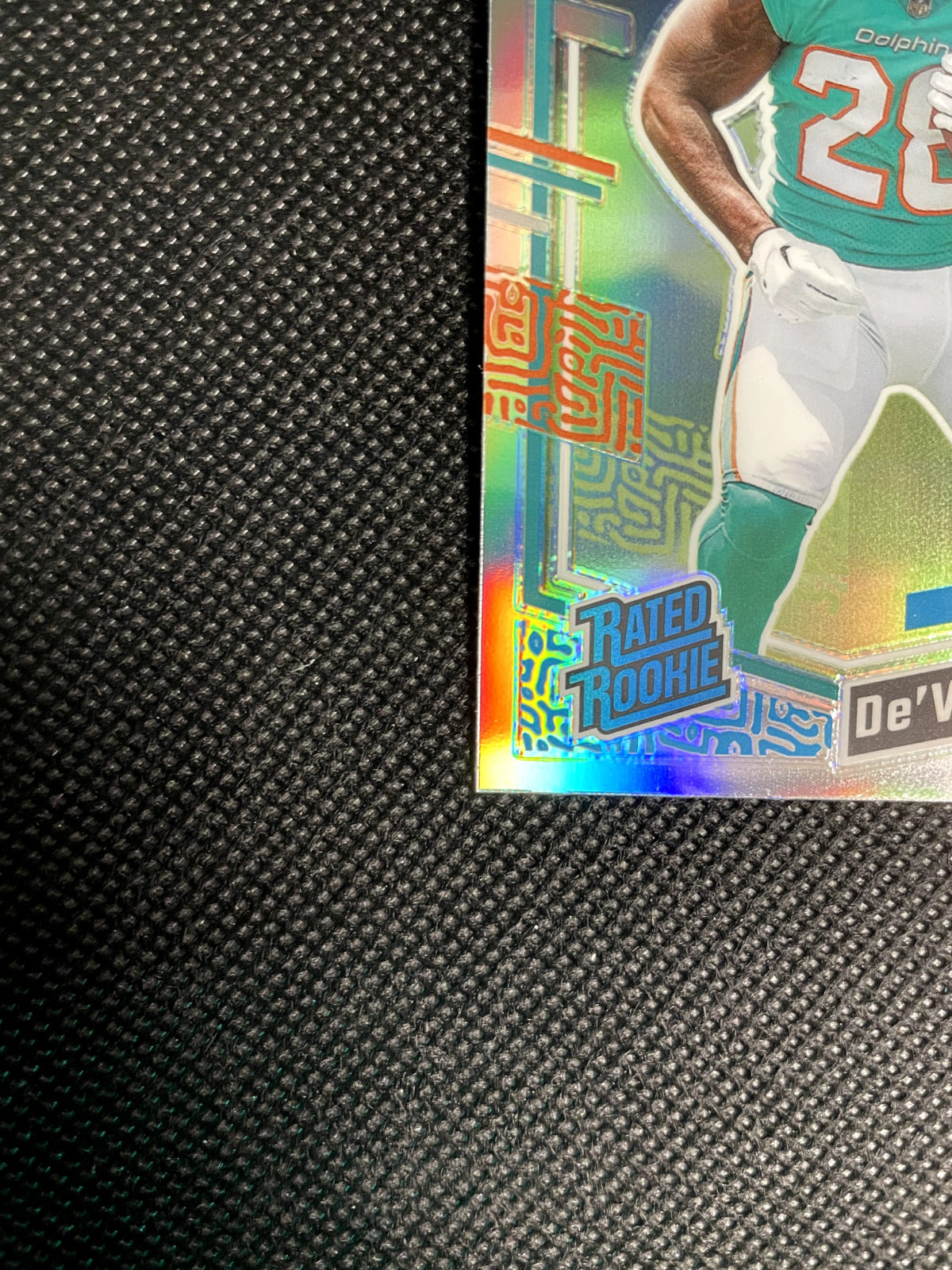 2023 Devon Achane Donruss Optic Preview Rated Rookie Silver Holo Dolphins