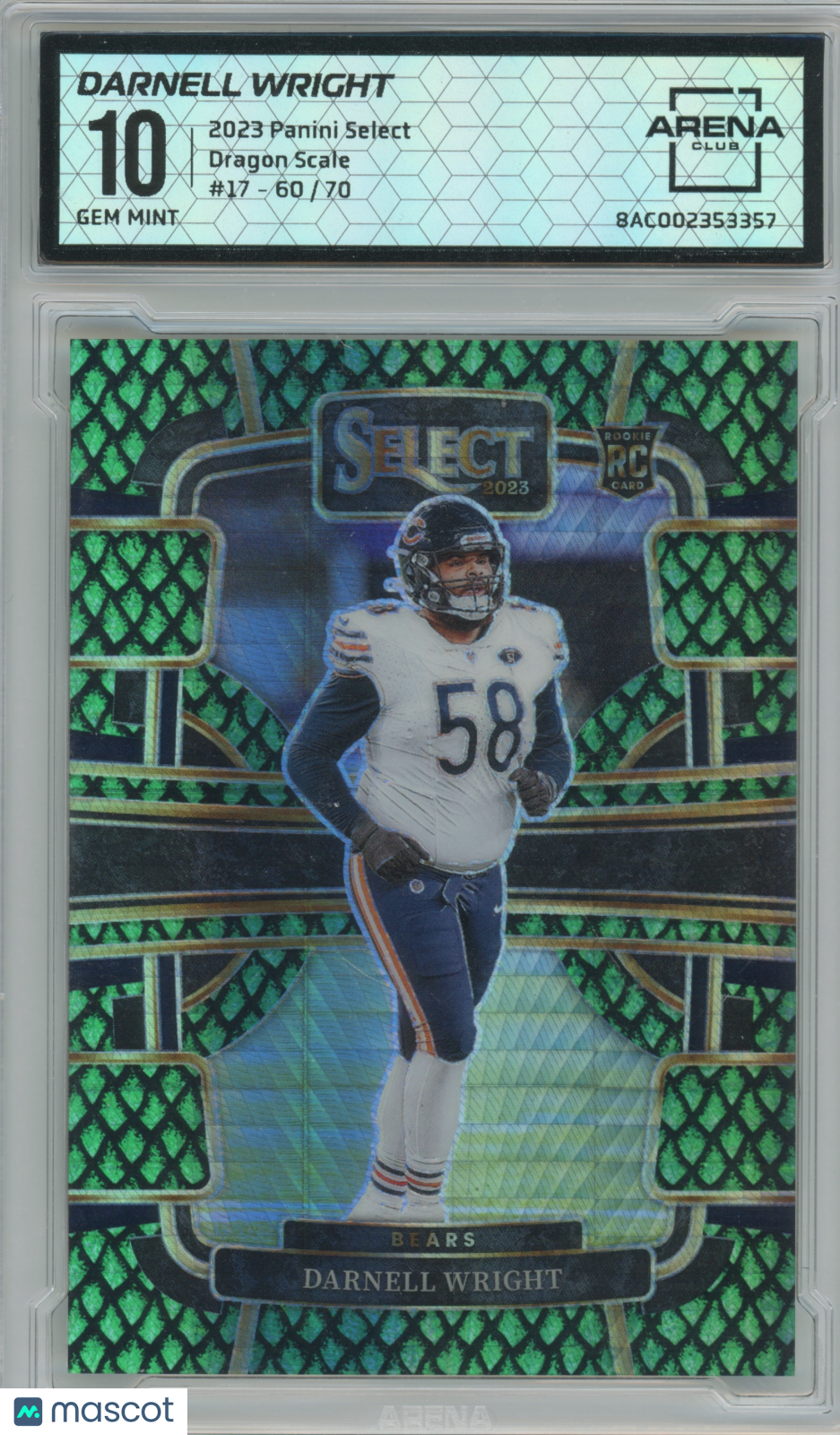 2024 Panini Select Darnell Wright #17 Dragon Scale RC 60/70 Arena Club 10