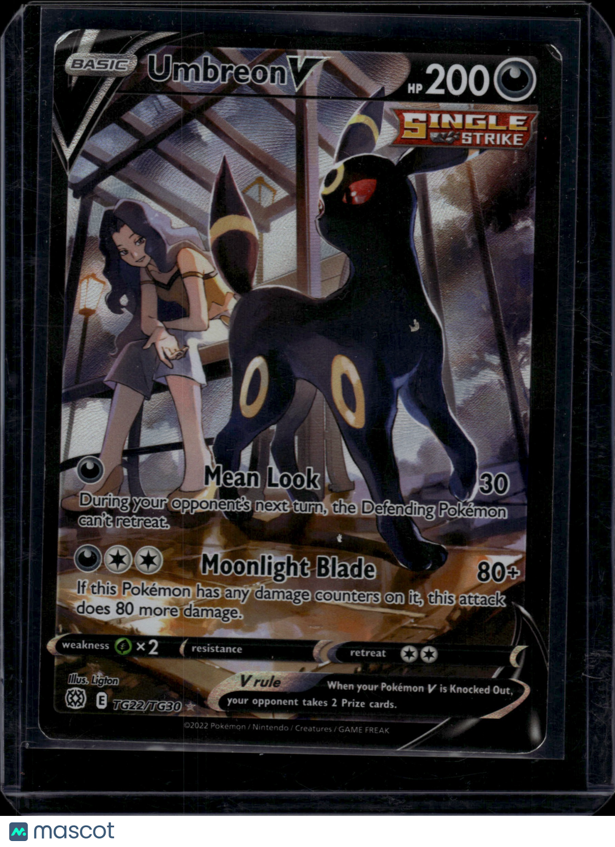 2022 Pokemon SWSH Brilliant Stars Umbreon V #TG23/TG30 Holo Rare V