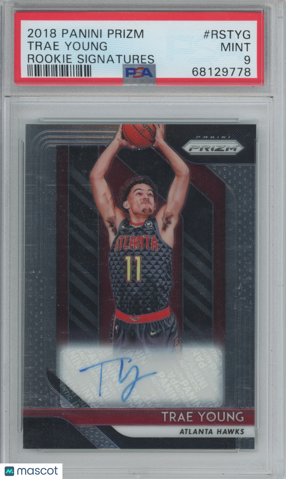 2018 Panini Prizm Rookie Signatures Trae Young #RSTYG PSA 9