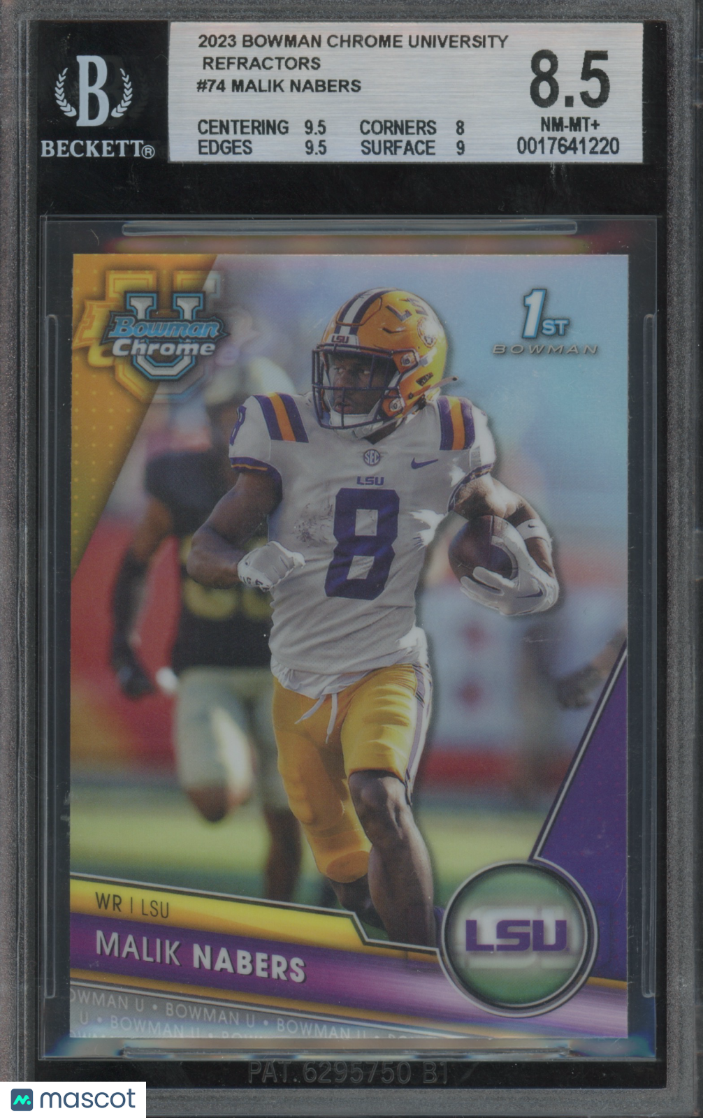 2023 Bowman Chrome University Refractors Malik Nabers #74 BGS 8.5
