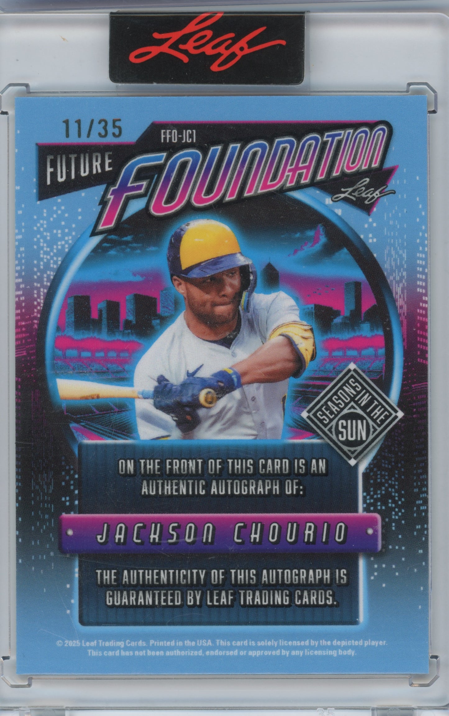 2025 Leaf Future Foundation Jackson Chourio #FFO-JC1 Autograph 11/35