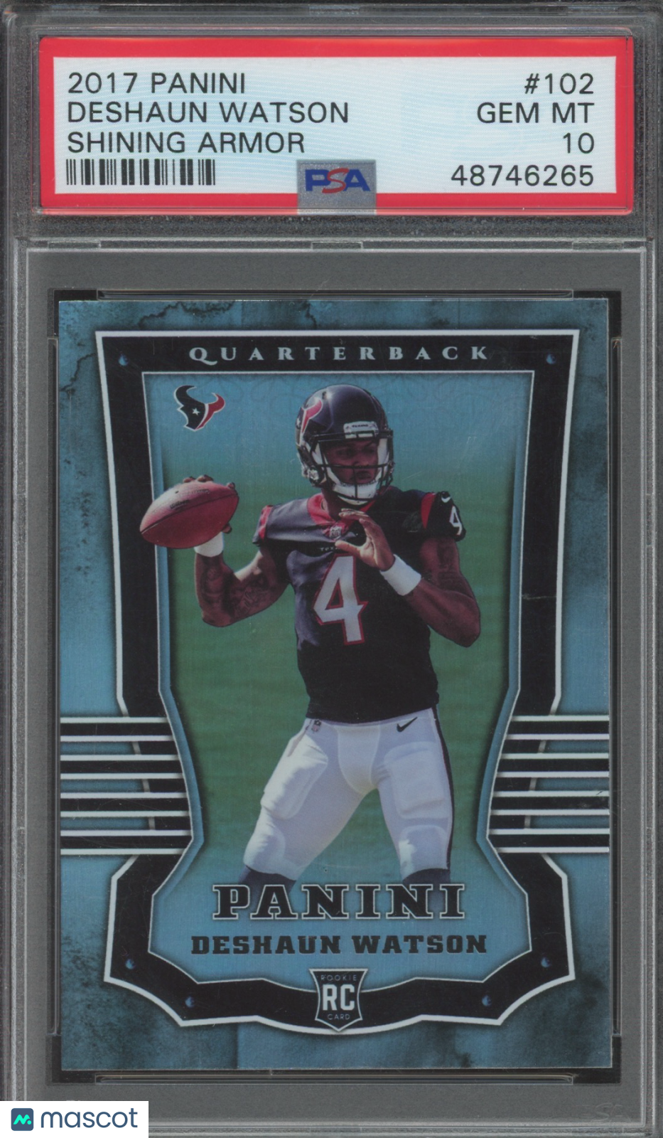 2017 Panini Deshaun Watson #102 Shining Armor PSA 10