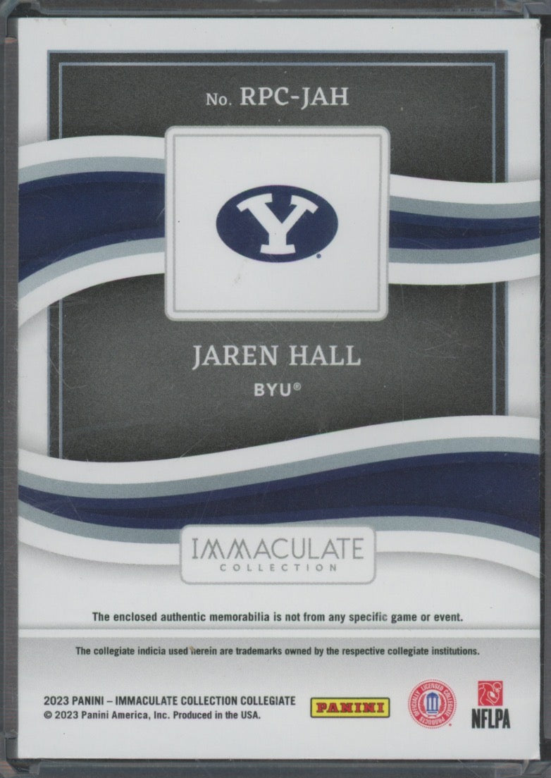 2023 Immaculate Collection Jaren Hall #RPC-JAH 3/3