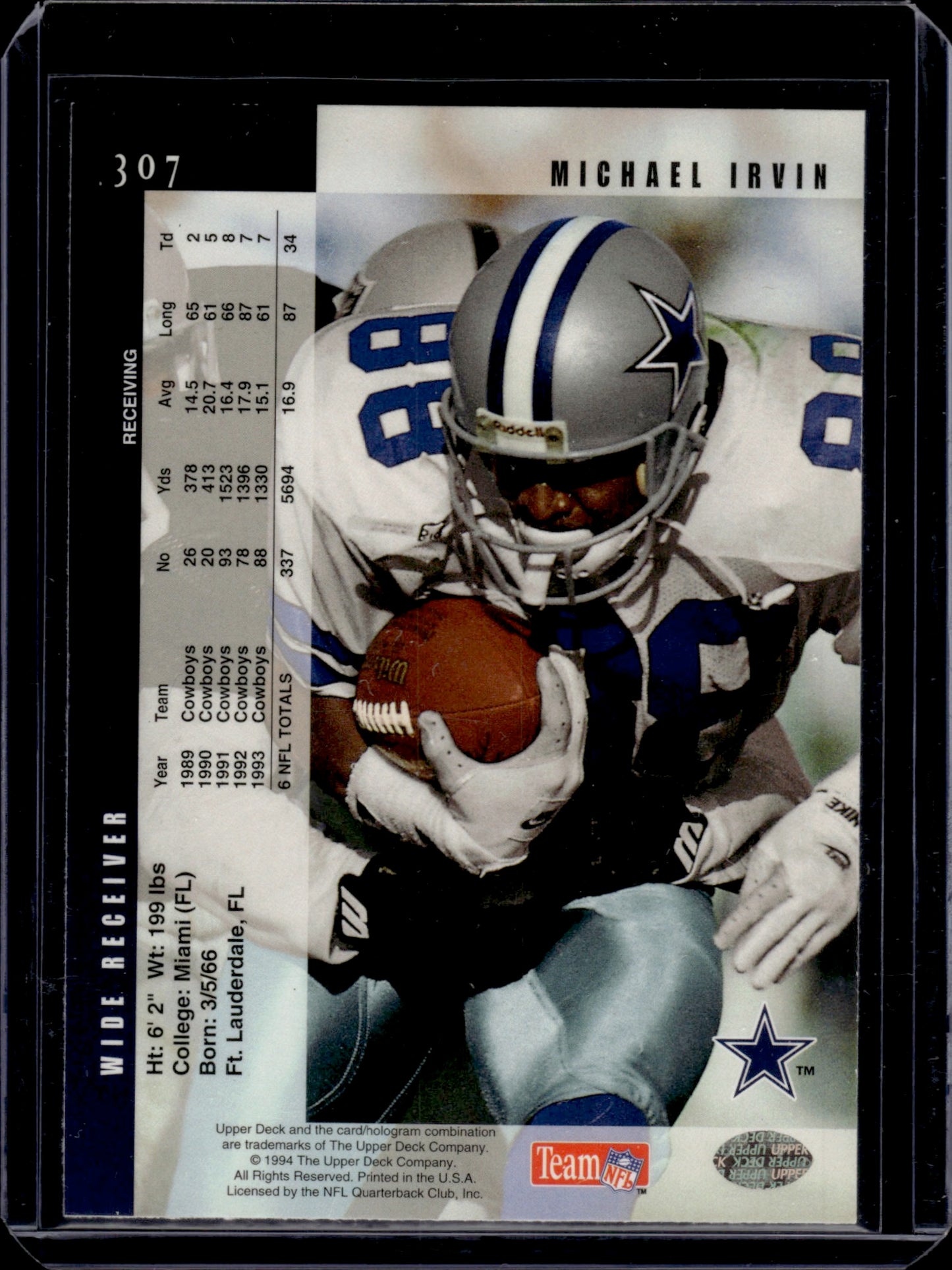 1994 Upper Deck Electric Michael Irvin #307