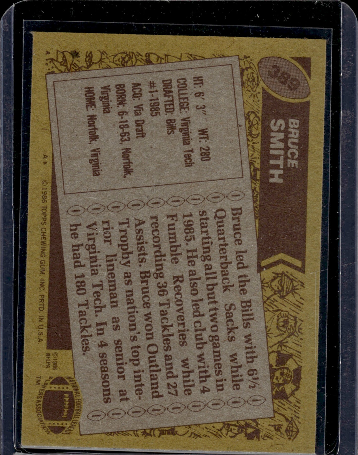 1989 Topps Bruce Smith #389