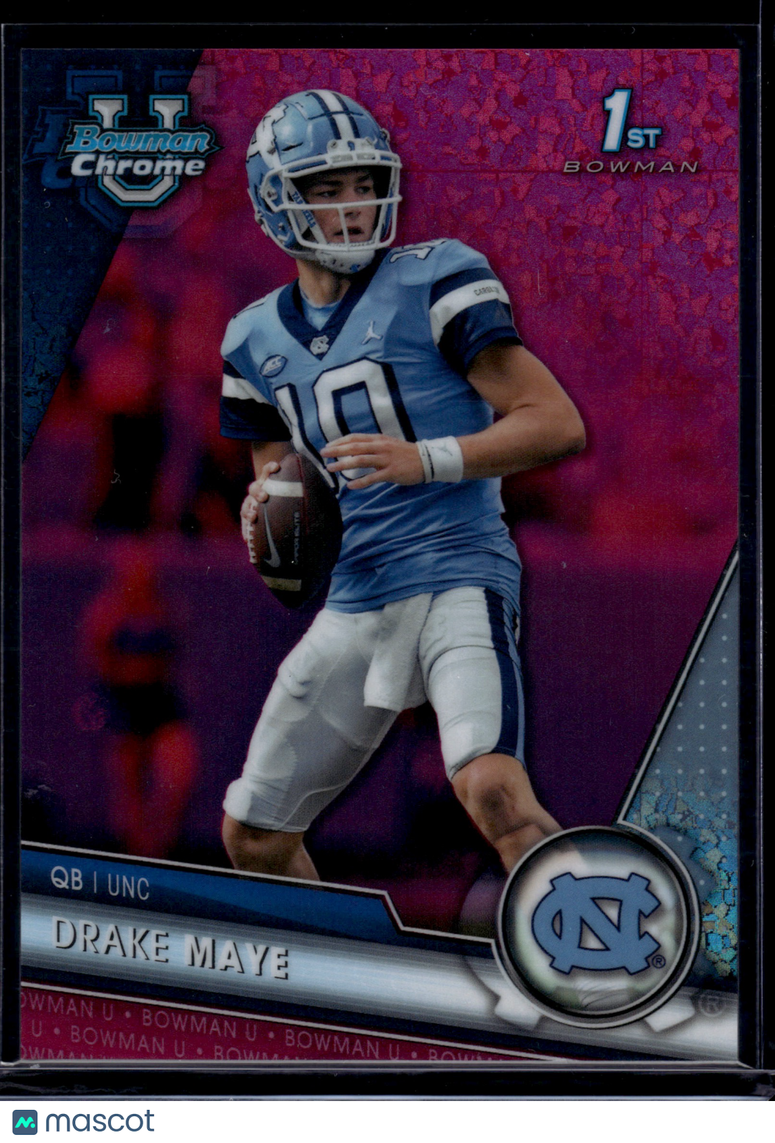 2023 Bowman U Chrome Drake Maye #200 Fuchsia Mini Diamond 075/150