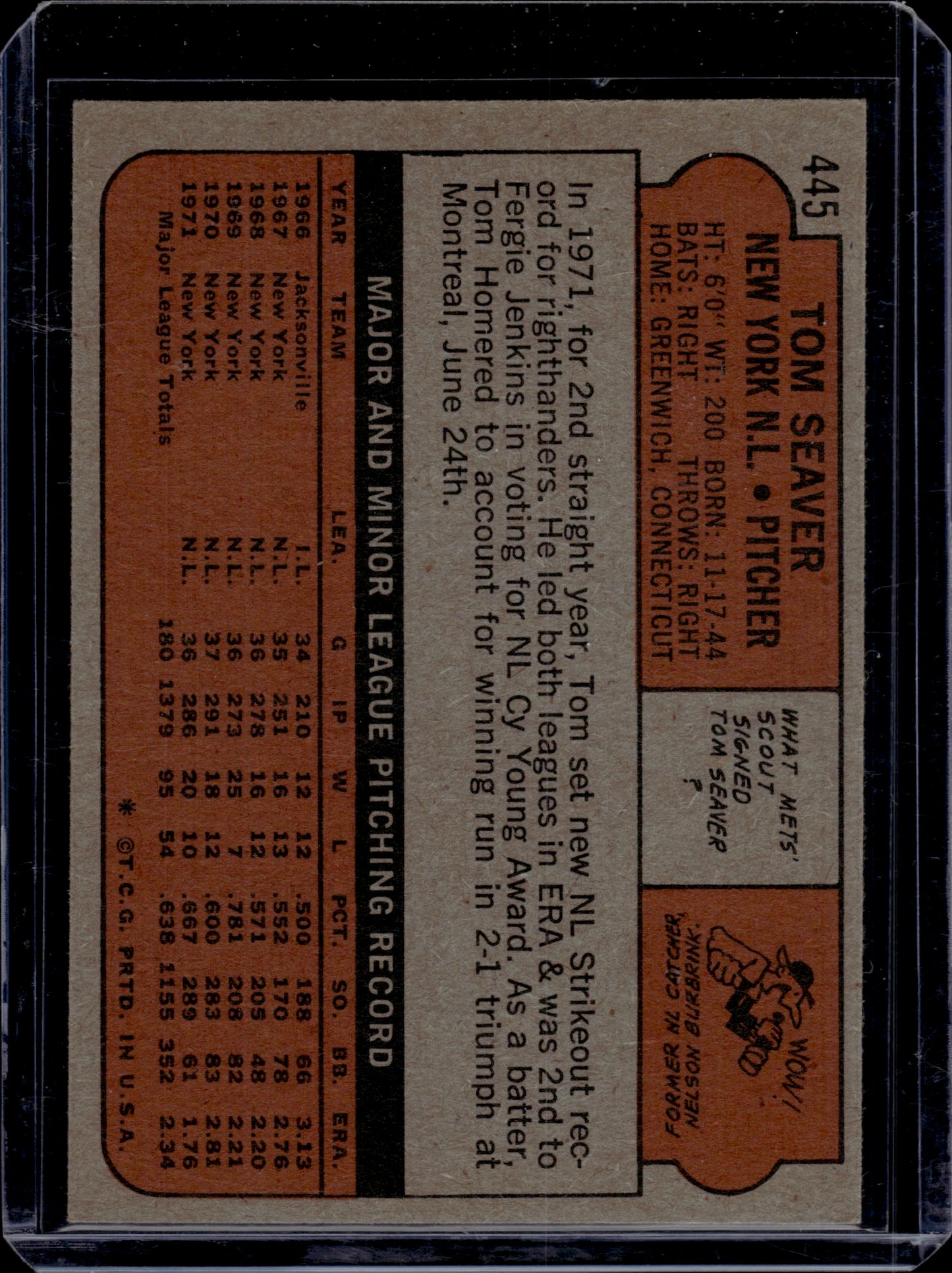 1972 Topps Tom Seaver #445
