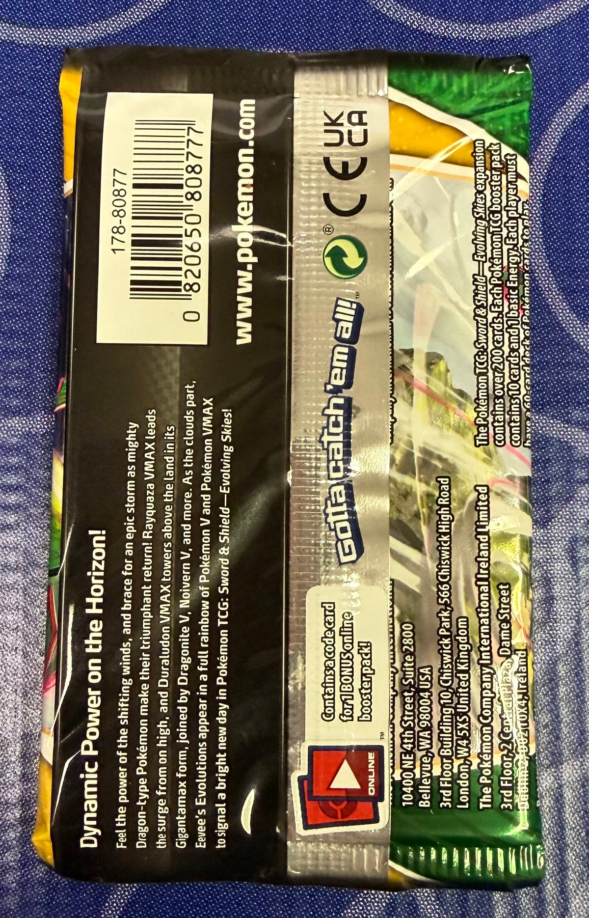 2021 Pokemon SWSH Evolving Skies Booster Pack