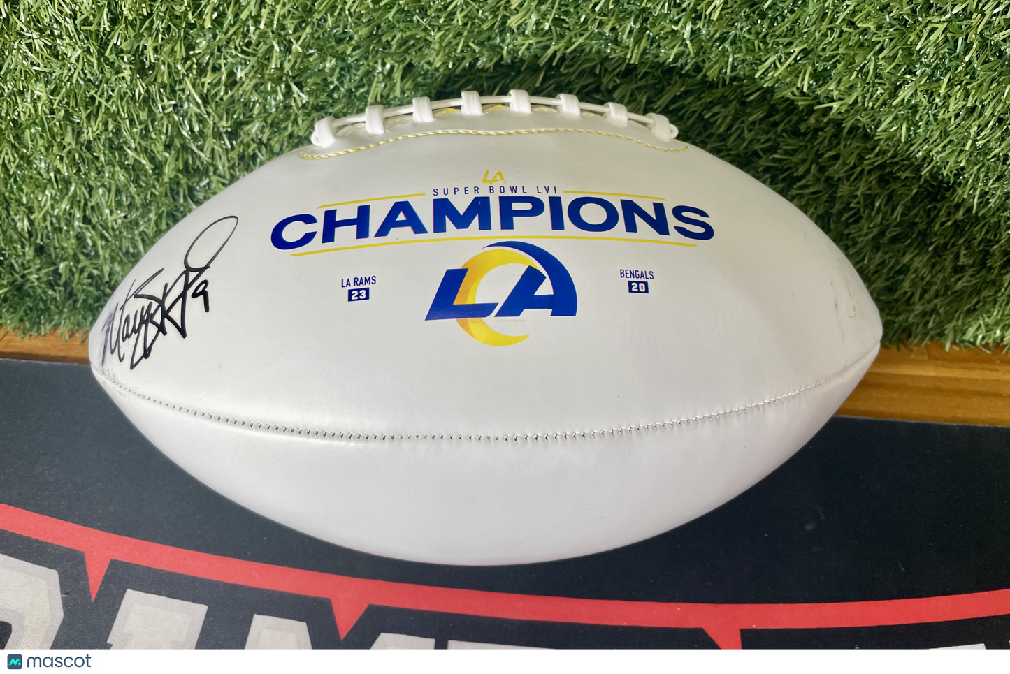 Matthew Stafford Los Angeles Rams Autographed Football (Slightly Smeared)