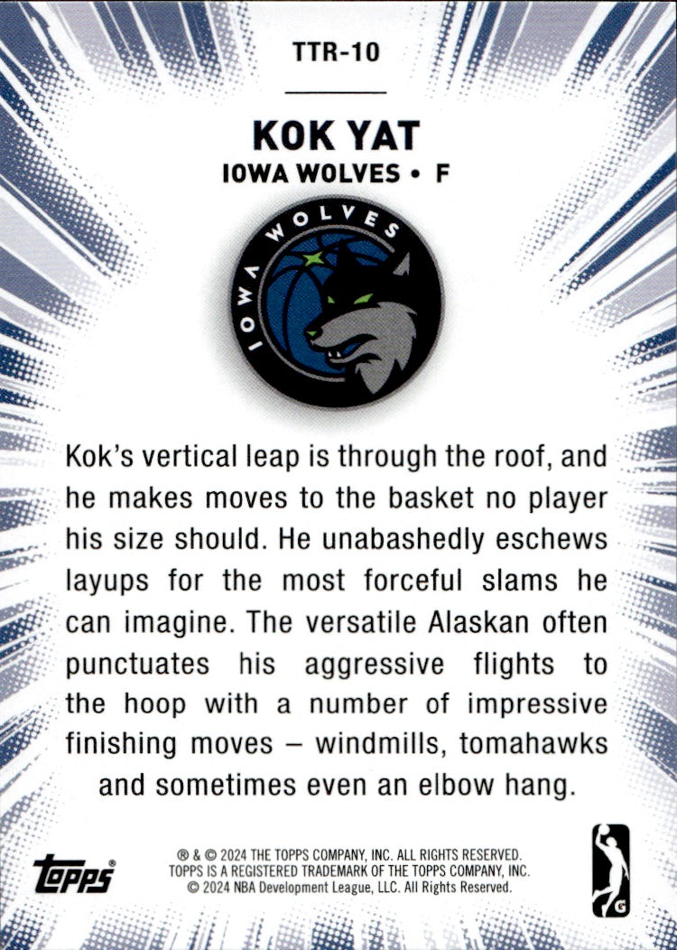 2024 Topps G League Kok Yat #TTR-10 25/25
