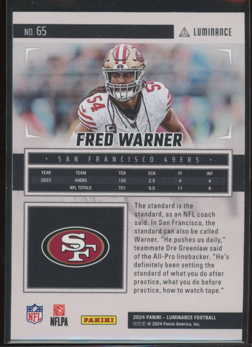 2024 Luminance Fred Warner #65 145/499