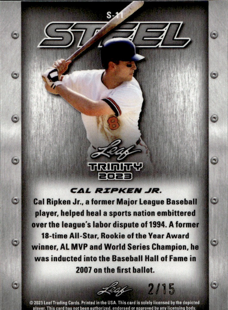 2023 Leaf Trinity Cal Ripken Jr. Steel 2/15
