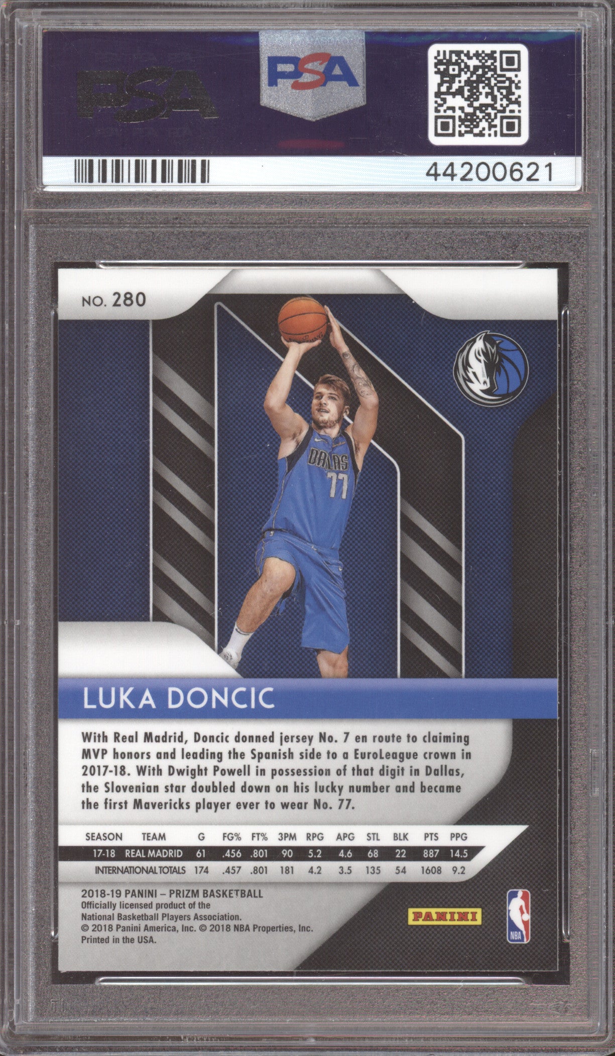 2018 Panini Prizm Luka Doncic #280 PSA 10