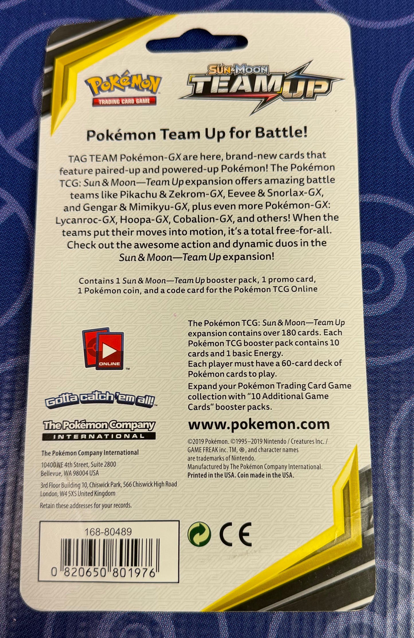2019 Team Up Blister Booster Pack Pikachu Promo Card Coin Pack