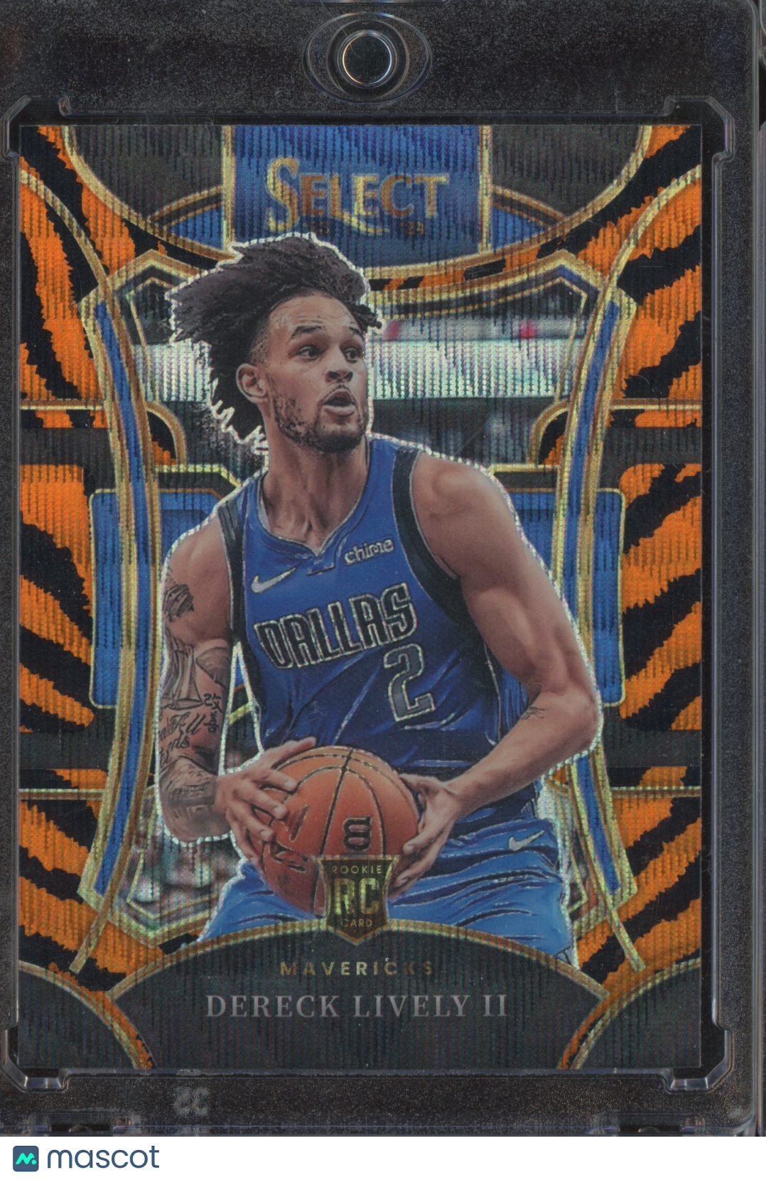 2024 2023-24 Panini Select Prizm Mezzanine Dereck Lively II #313 Tiger Stripe RC