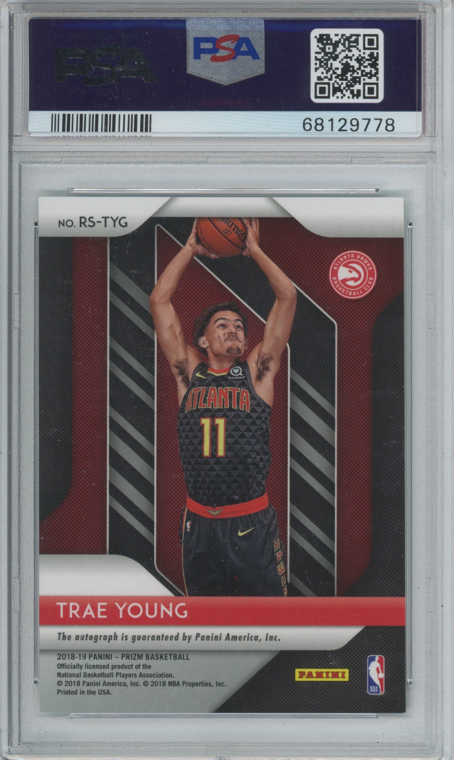 2018 Panini Prizm Rookie Signatures Trae Young #RSTYG PSA 9