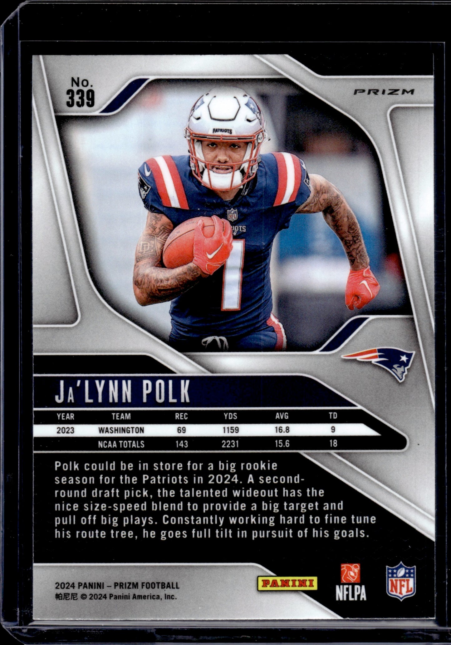 2024 Panini Prizm Ja'Lynn Polk #339 Checkerboard RC