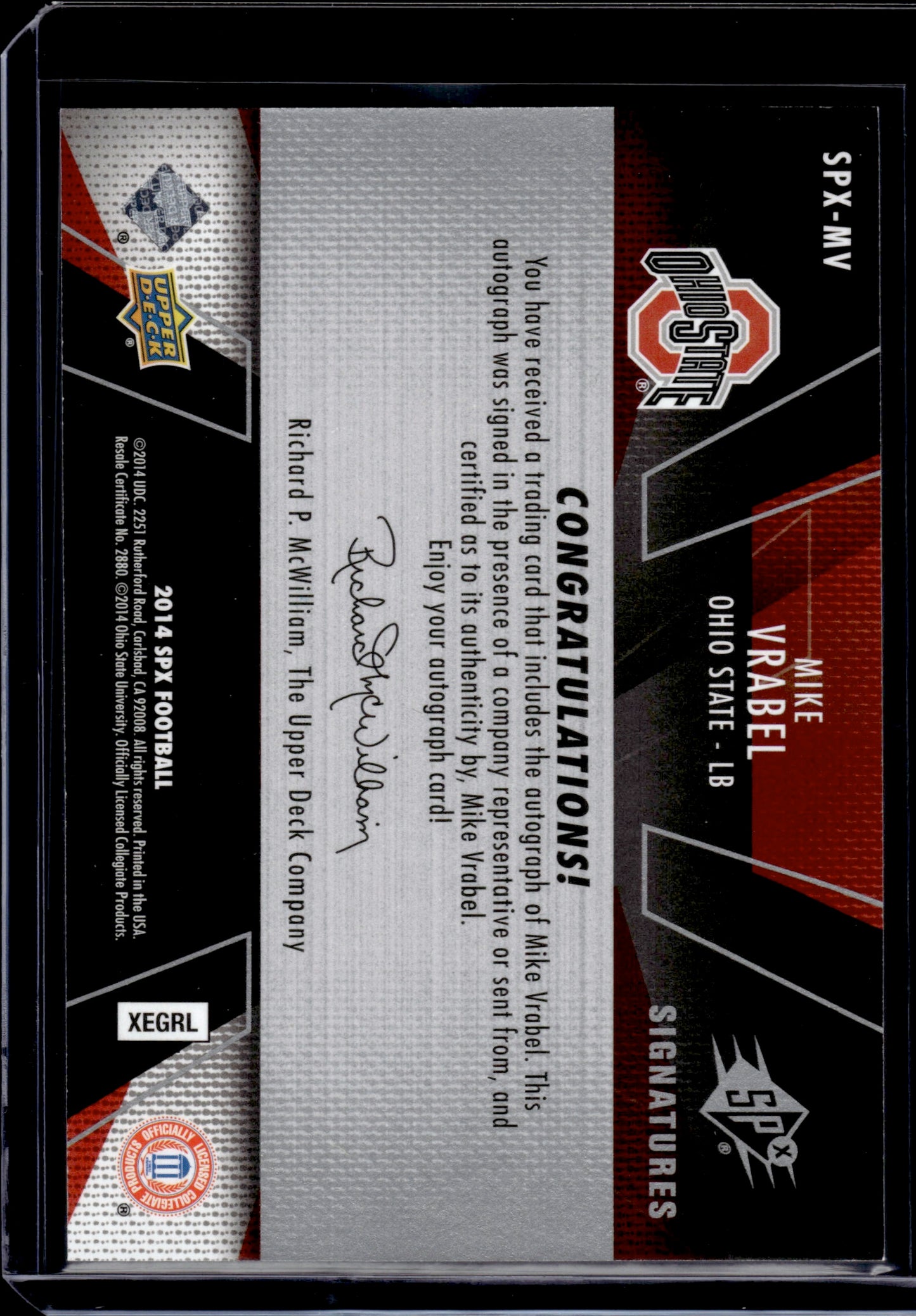 2014 Upper Deck SPx Mike Vrabel #SPX-MV