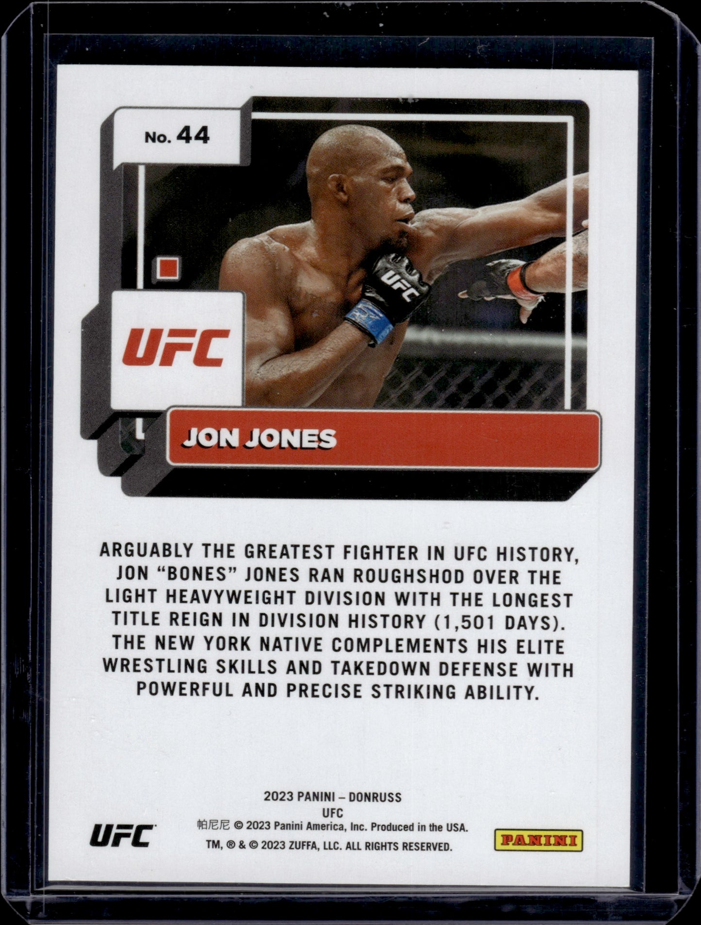 2023 Donruss UFC Jon Jones #44 Blue Laser 26/49