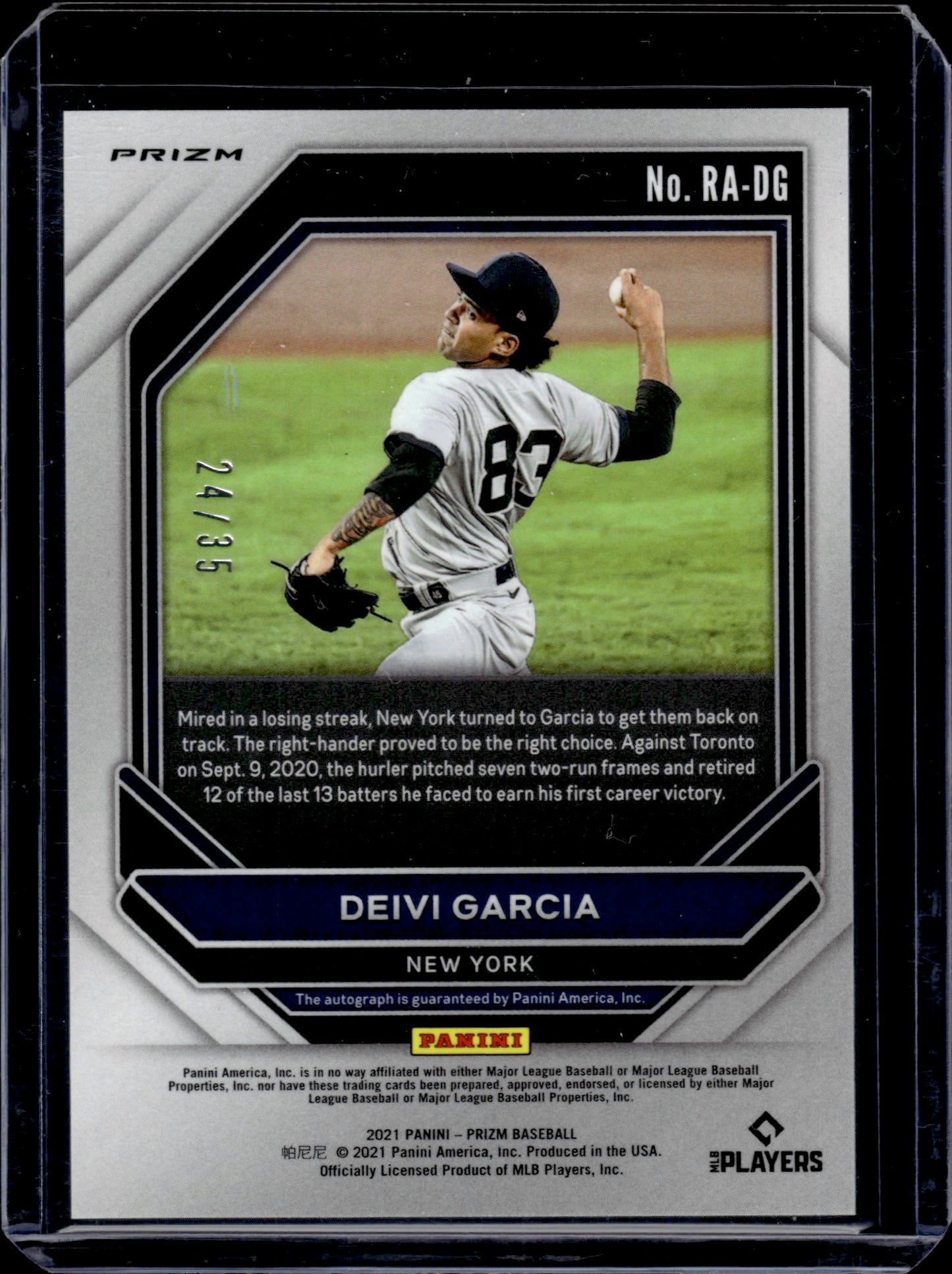 2021 Panini Prizm Deivi Garcia #RA-DG Snakeskin RC 24/35