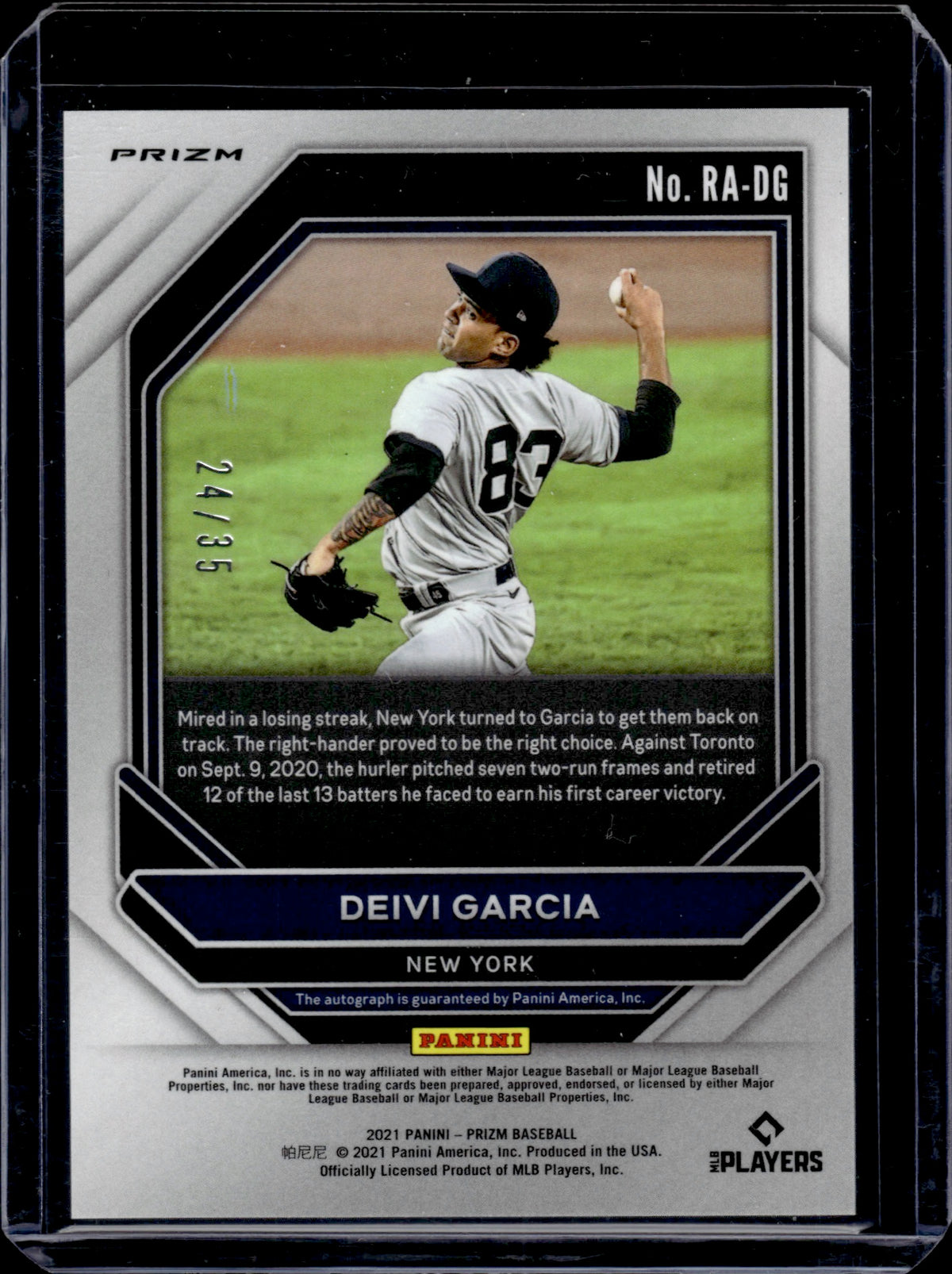 2021 Panini Prizm Deivi Garcia #RA-DG Snakeskin RC 24/35
