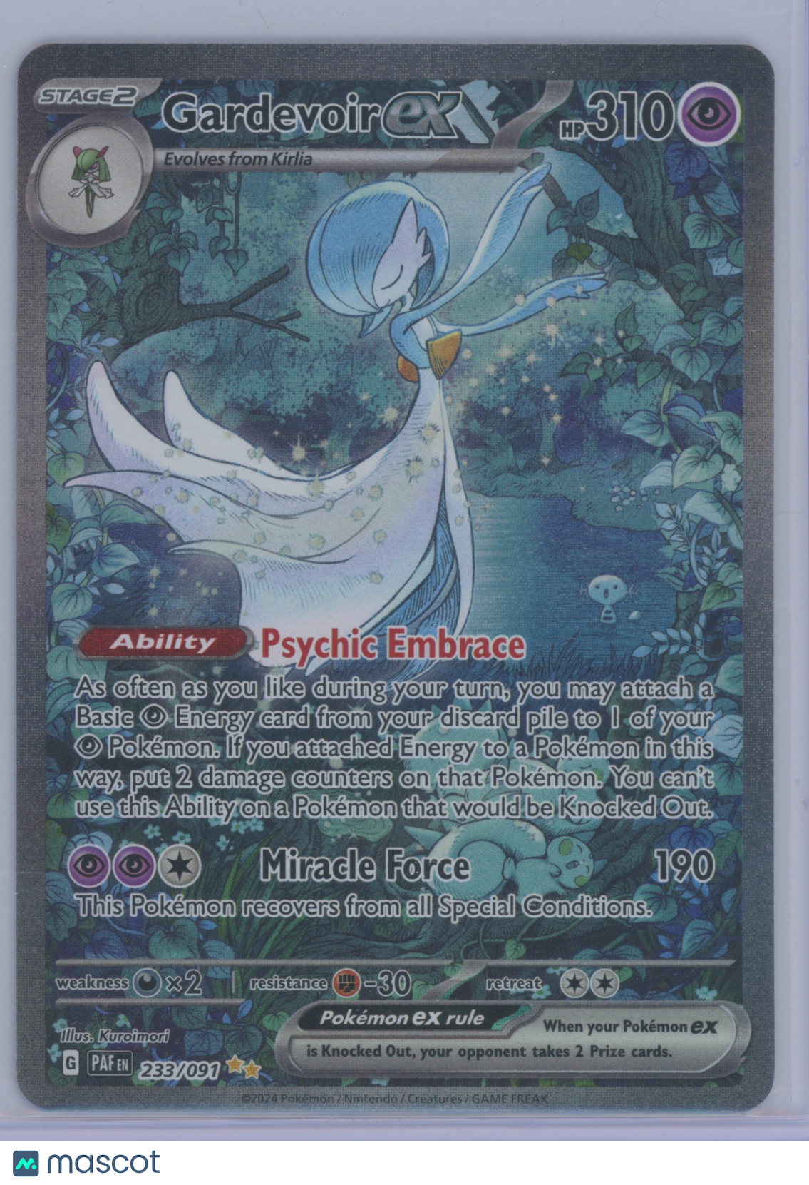 2024 Pokemon S&V Paldean Fates Gardevoir ex #233/091 Full Art