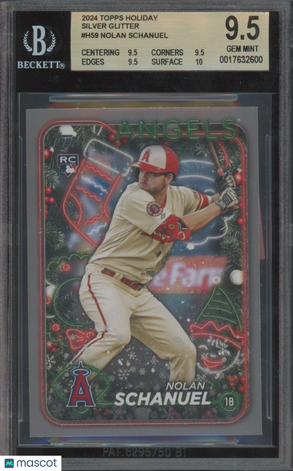 2024 Topps Holiday Nolan Schanuel #H59 Silver Glitter BGS 9.5