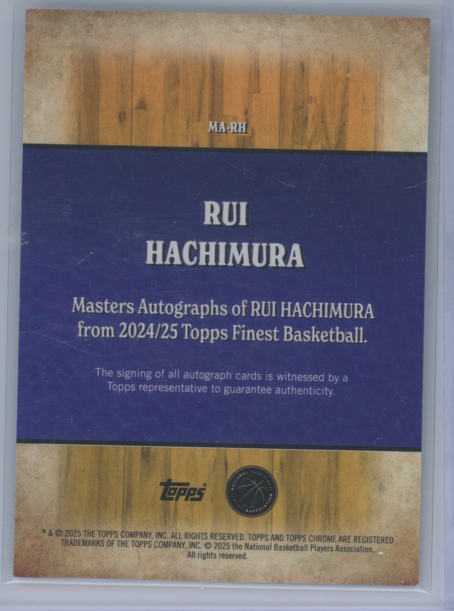 2024 Topps Finest Masters Rui Hachimura #MA-RH 01/50 Autograph