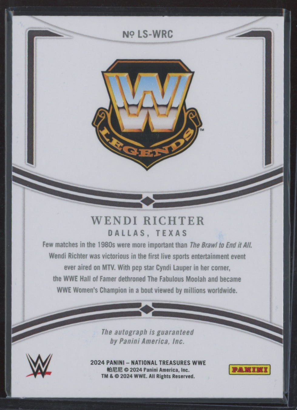 2024 Panini National Treasures WWE Wendi Richter #LS-WRC /99