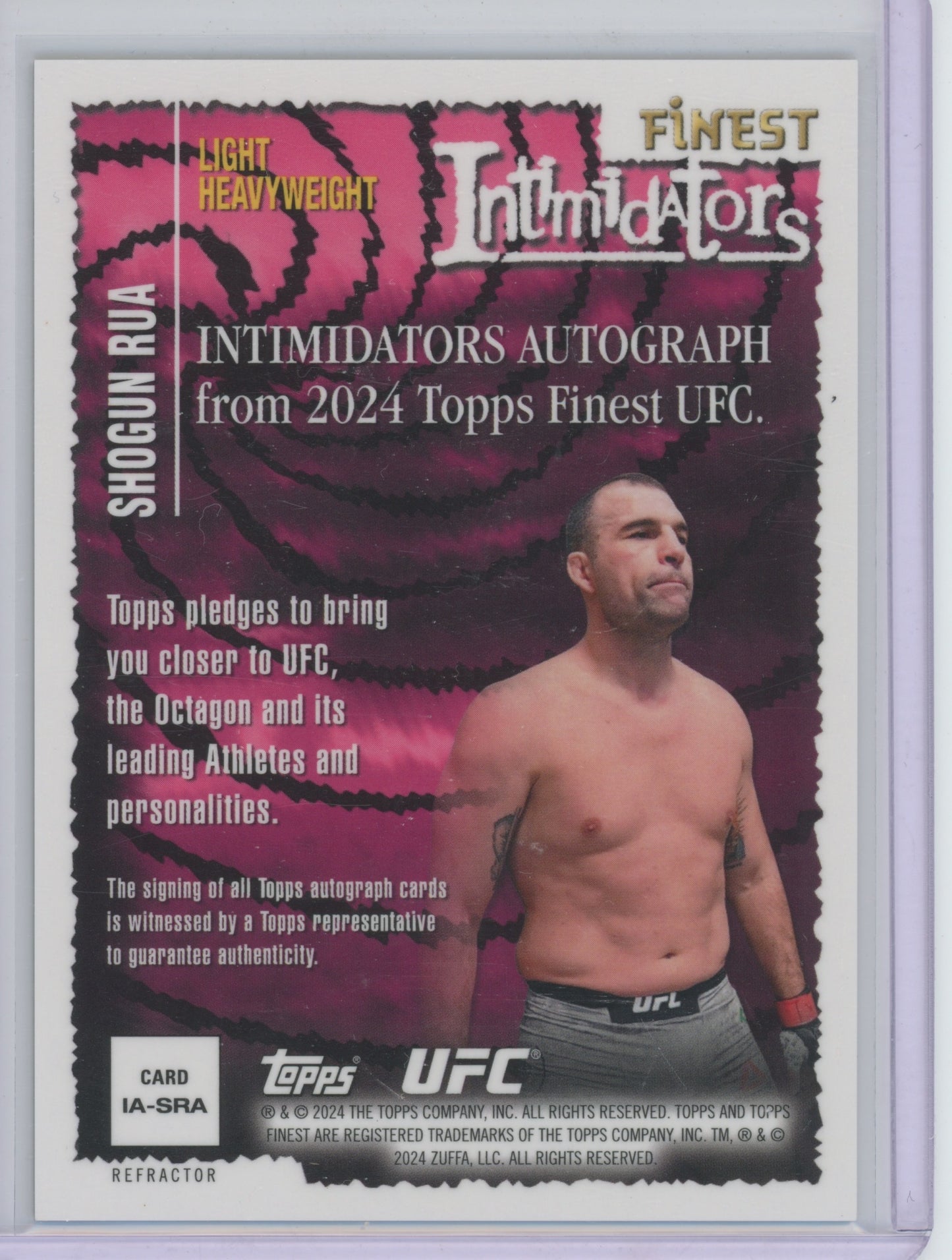 2024 Topps Finest Intimidators UFC Shogun Rua #IA-SRA Autograph 66/99